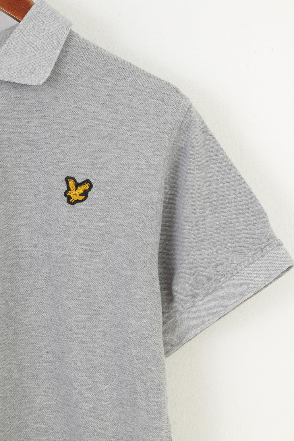 Lyle & Scott Men L Polo Shirt Grey Cotton Sport Short Sleeve Vintage Top