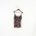  Vintage Women S Tank Top Spaghetti Strap Black Transparent  Flower Print Lace Summer  Top