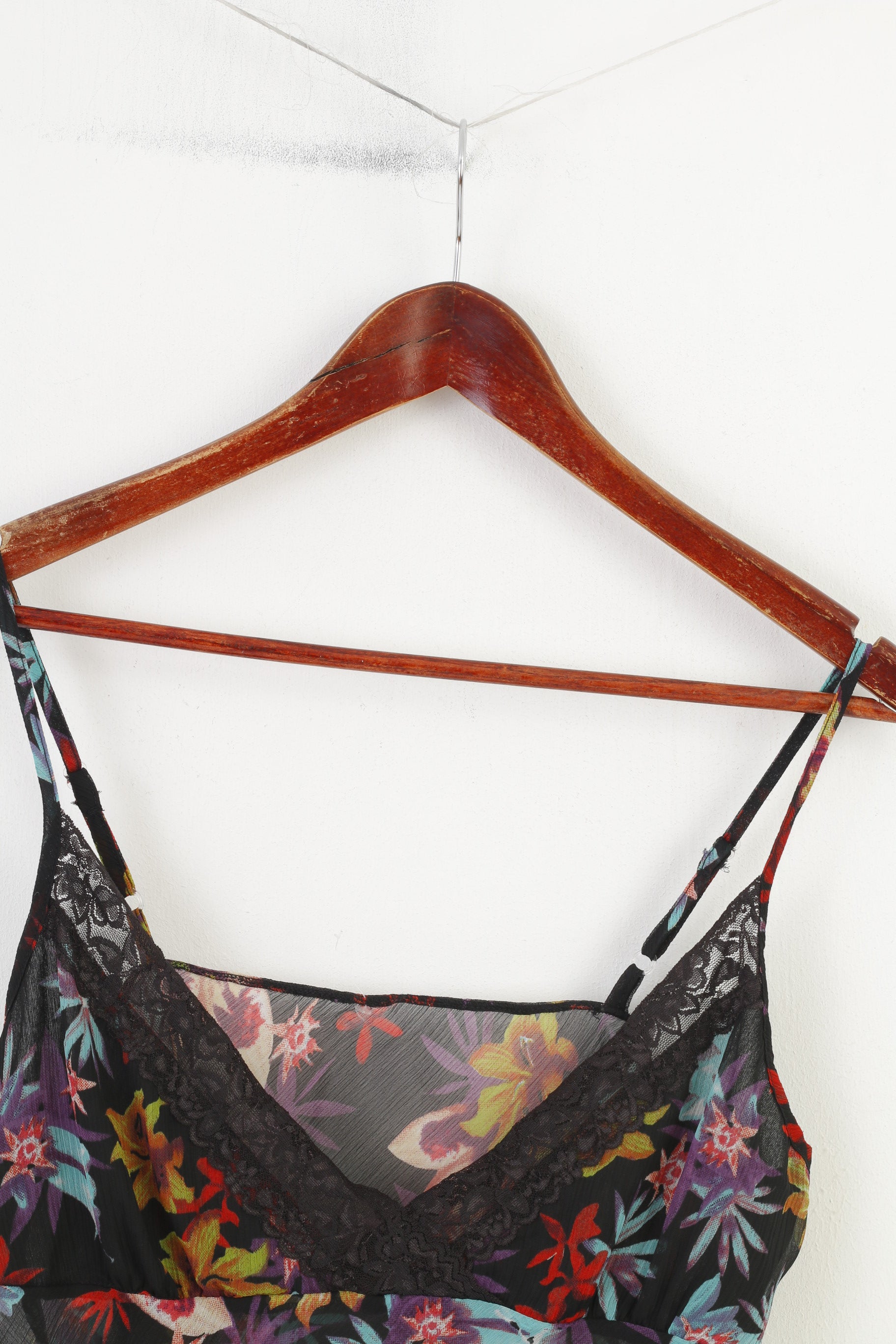 Débardeur Vintage pour femmes, bretelles Spaghetti, noir, Transparent, imprimé floral, dentelle, haut d'été