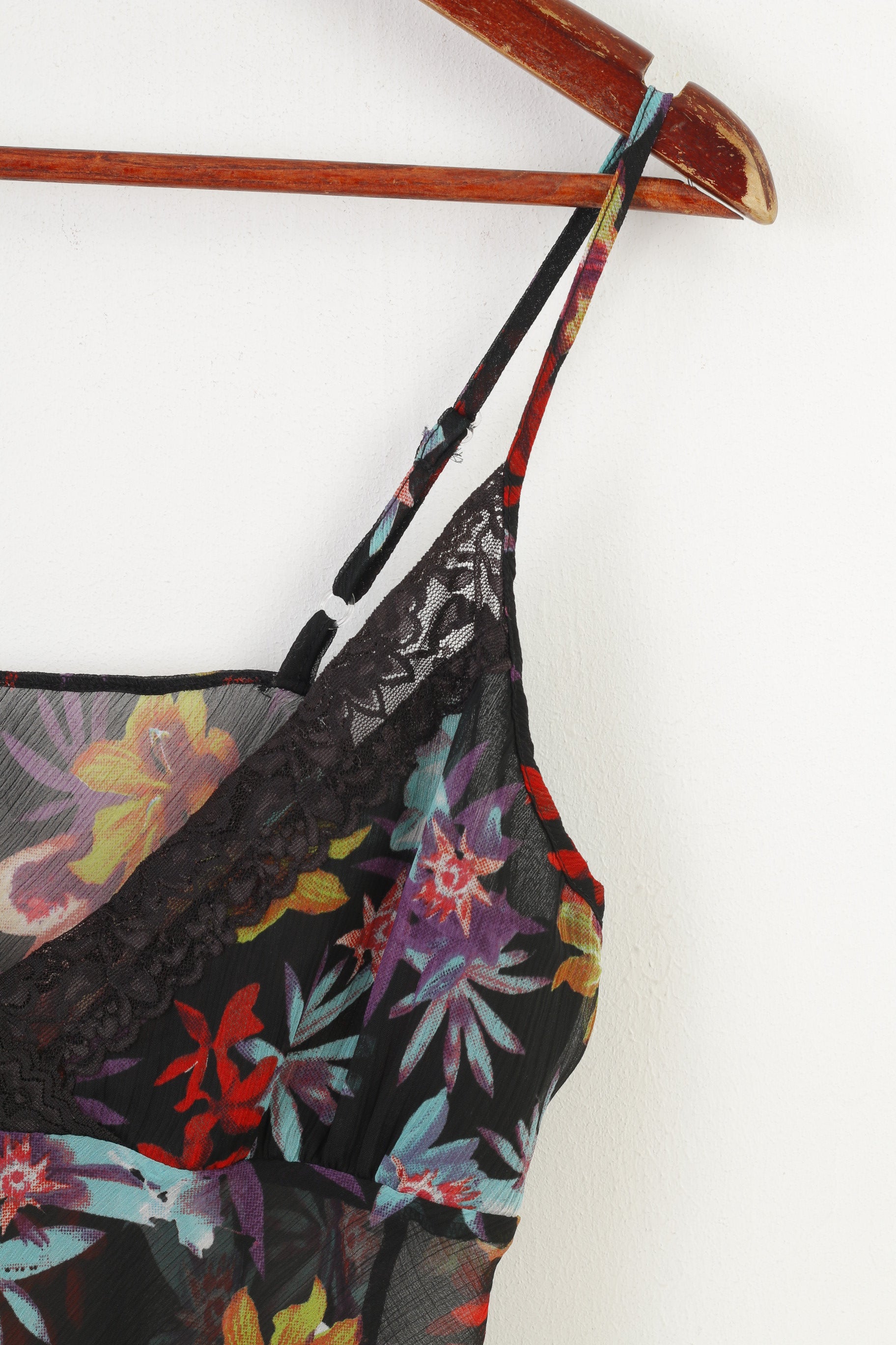 Débardeur Vintage pour femmes, bretelles Spaghetti, noir, Transparent, imprimé floral, dentelle, haut d'été