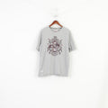 Canterbury Men L T-Shirt Grey Cotton Original Rugby Crew Neck