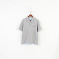 Adidas Men XL Polo Shirt Grey Sport Short Sleeve Cotton Vintage Top