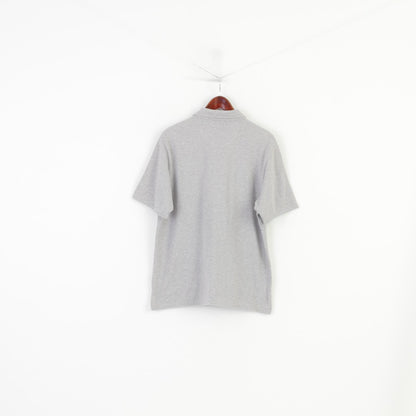 Adidas Men XL Polo Shirt Grey Sport Short Sleeve Cotton Vintage Top