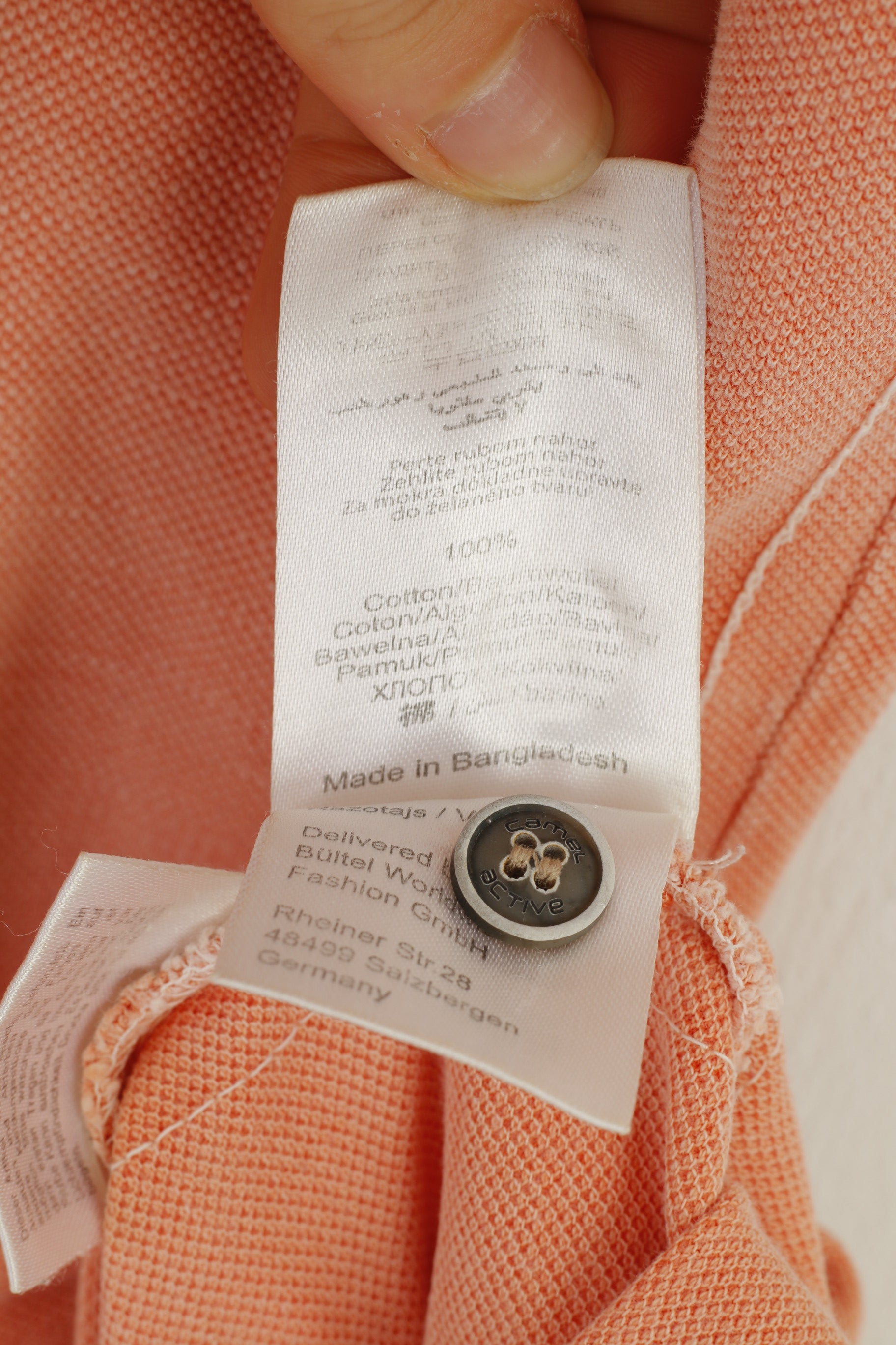 Polo Camel Active da uomo 6XL Top con colletto a maniche corte in cotone corallo