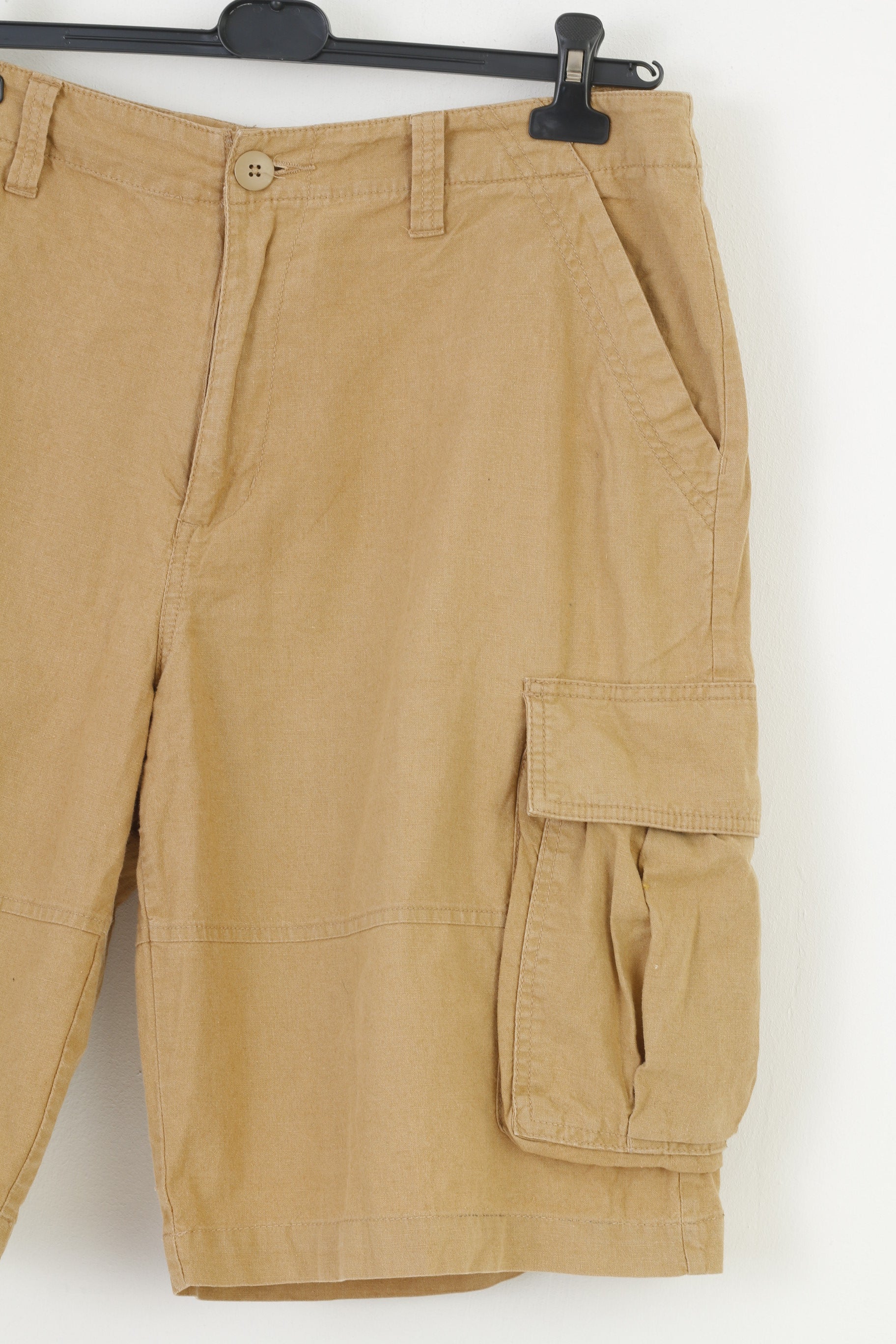 Timberland Hommes 36 Court Beige Lin Poches D'été Style Rétro Cargo Top