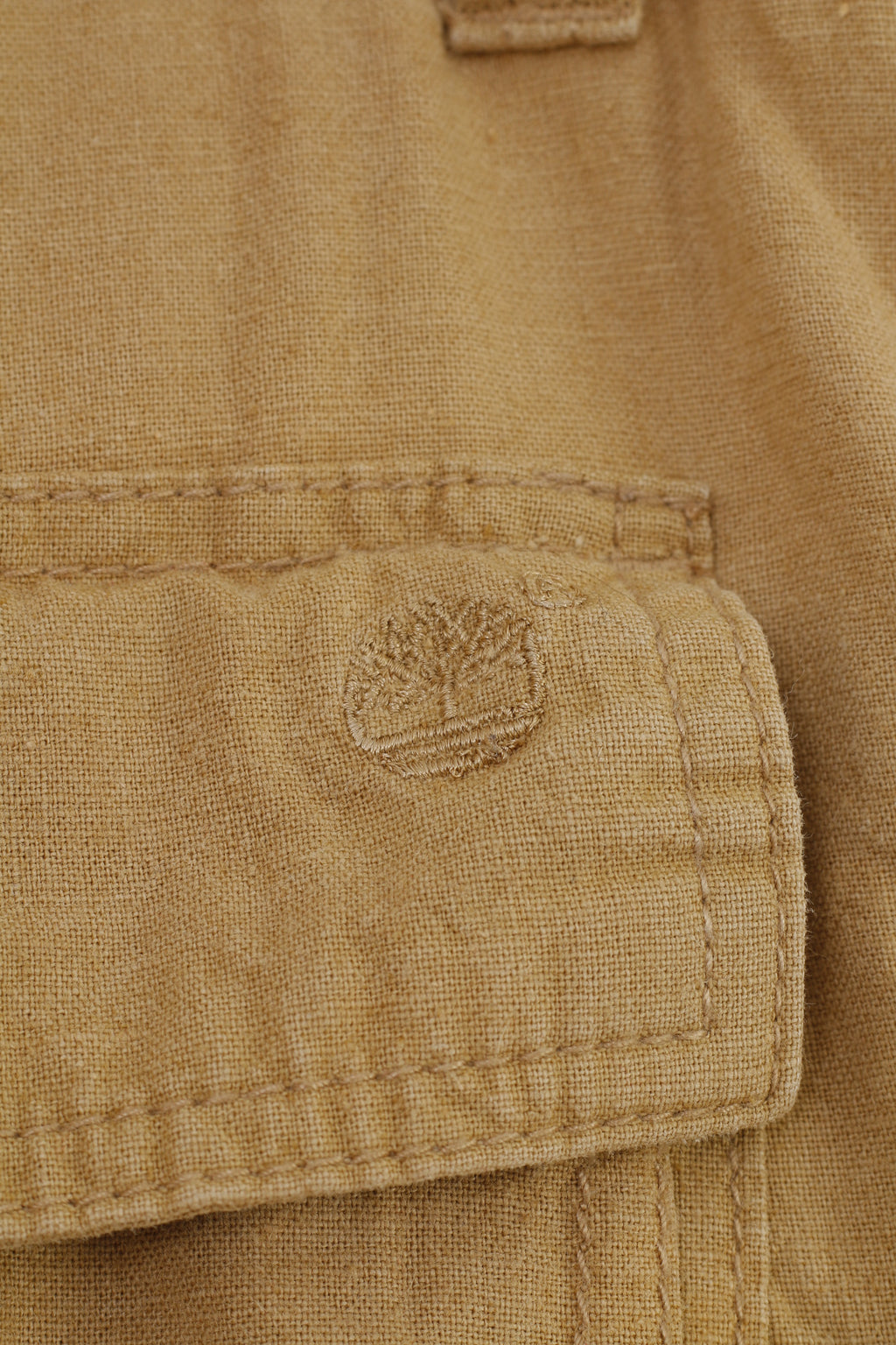 Timberland Uomo 36 Top cargo stile retrò con tasche estive in lino beige corto