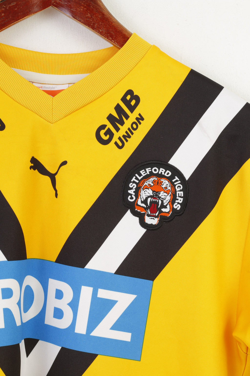 Puma Castleford Tigers Garçons 164 14 Âge Chemise Sportswear GMB Union Jaune Haut 