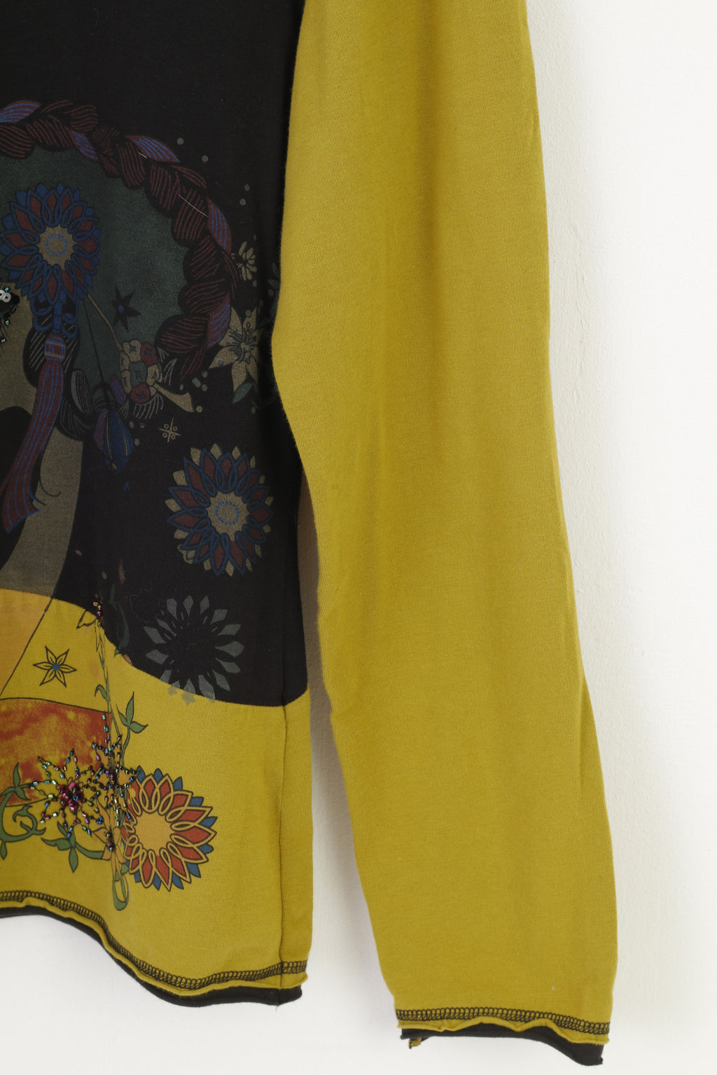 Hep Women S Shirt Graphic Green Long Sleeve Crew Neck Stretch Top