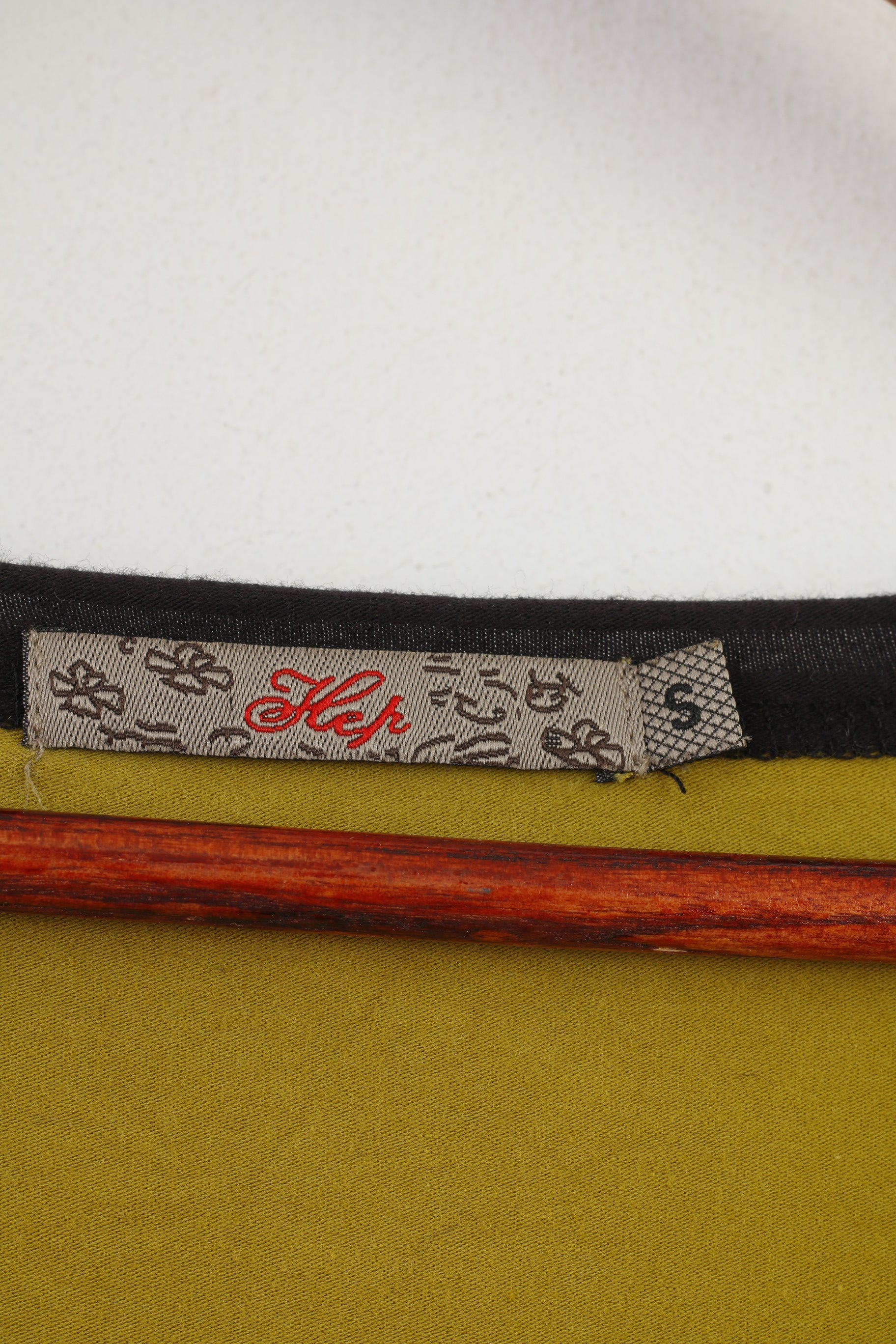 Hep Femmes S Chemise Graphique Vert Manches Longues Col Rond Stretch Top 