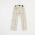 Diesel Industry Men 36 Trousers Cream Cotton Striped Buttons Top 