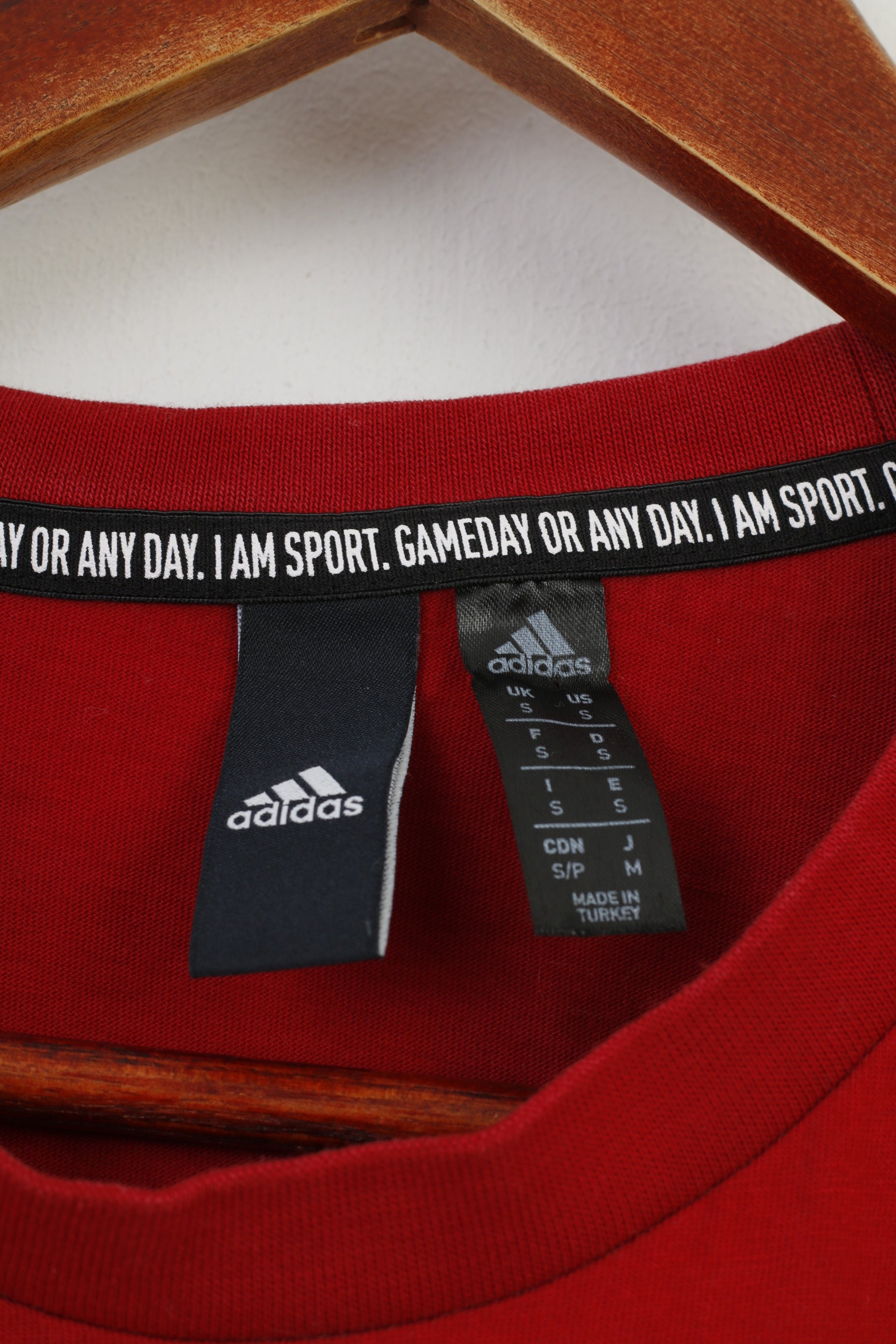 Adidas Men S T-Shirt Burgundy Short Sleeve Cotton Sport Sportwear Top