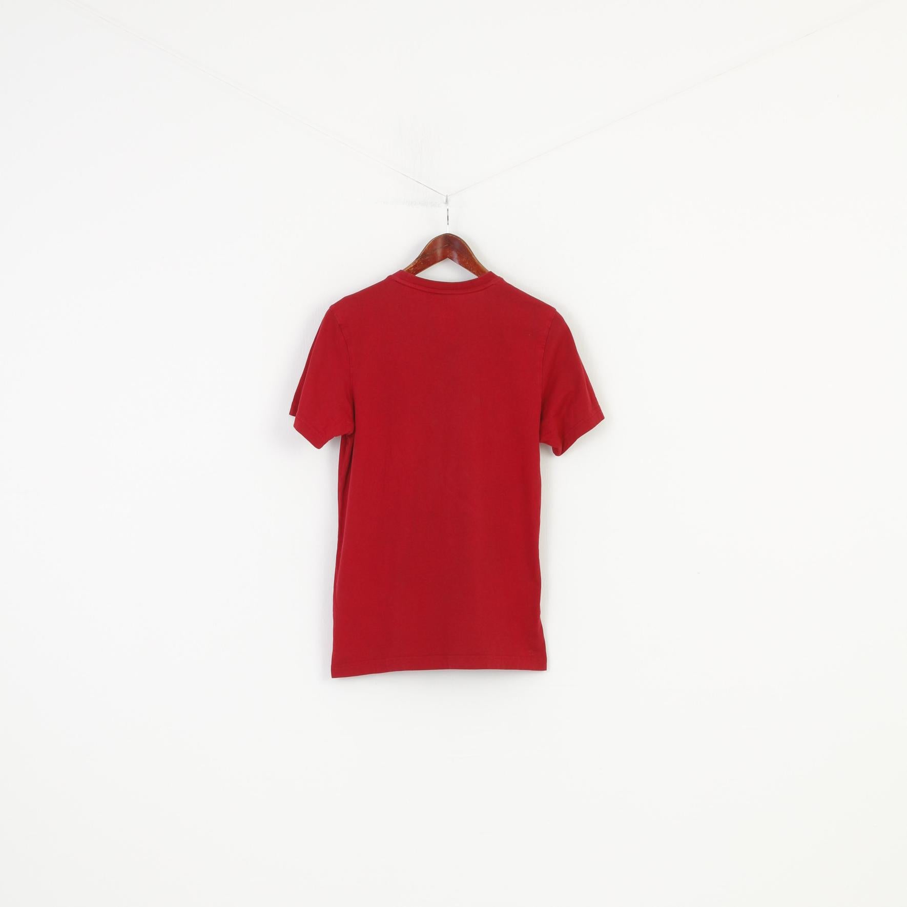 Adidas Men S T-Shirt Burgundy Short Sleeve Cotton Sport Sportwear Top