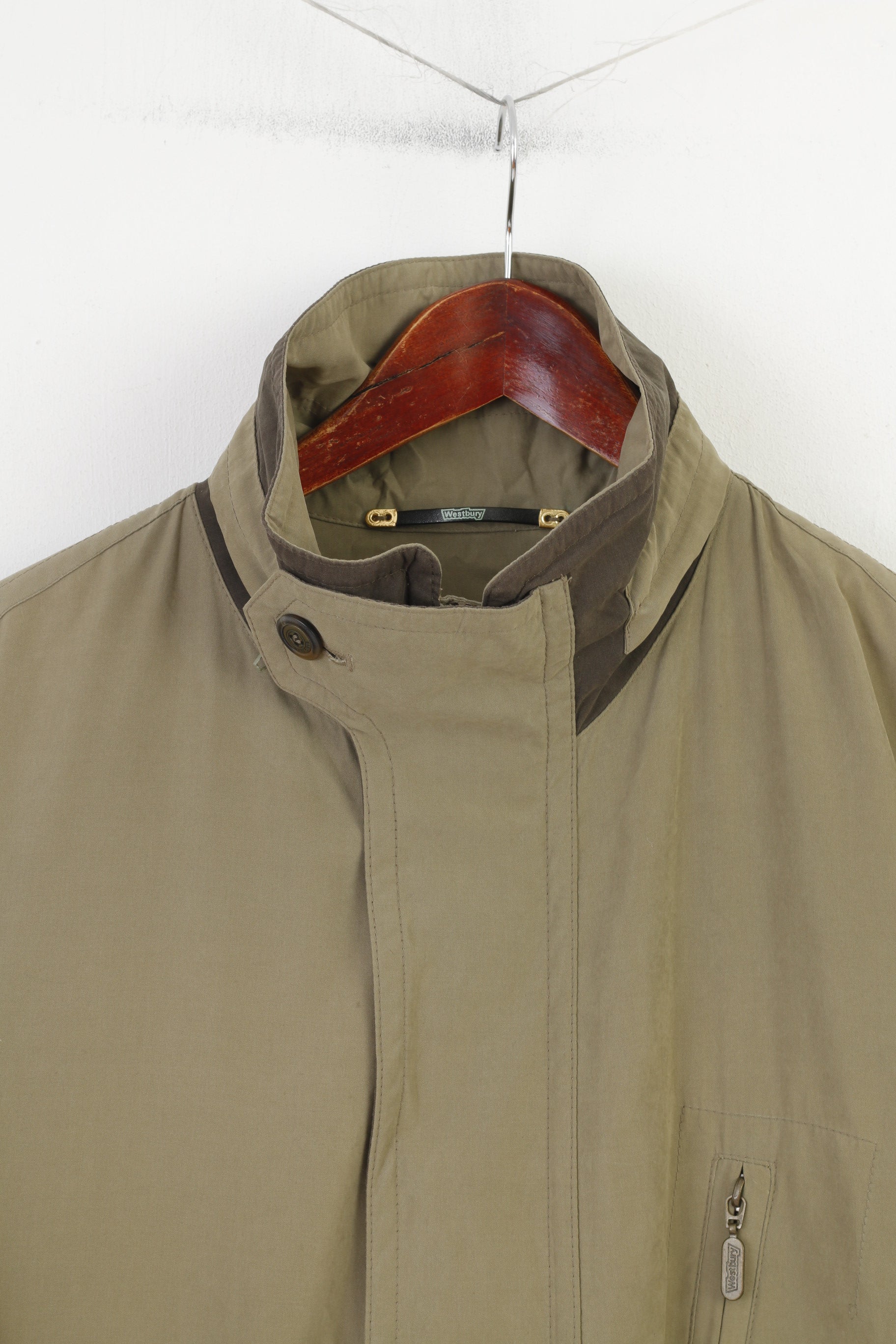 Westbury C&A Men 48 M Long Jacket Khaki Sympatex Full Zipper  Vintage Padded Top