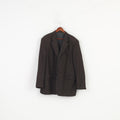 Hugo Boss Men 58 Blazer Wool Dark Brown Bottoms Breasted Jacket Top 
