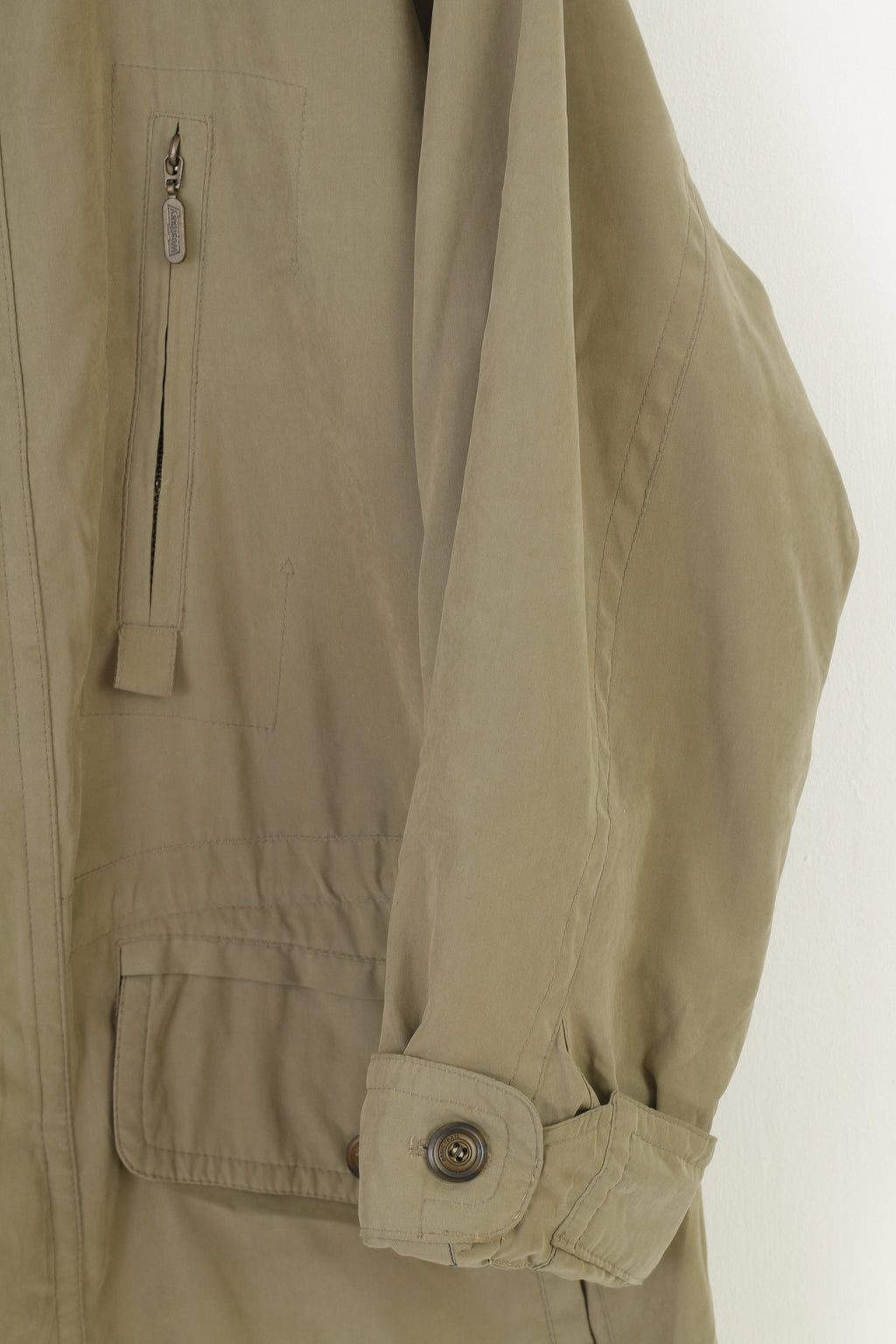 Westbury C&A Men 48 M Long Jacket Khaki Sympatex Full Zipper  Vintage Padded Top
