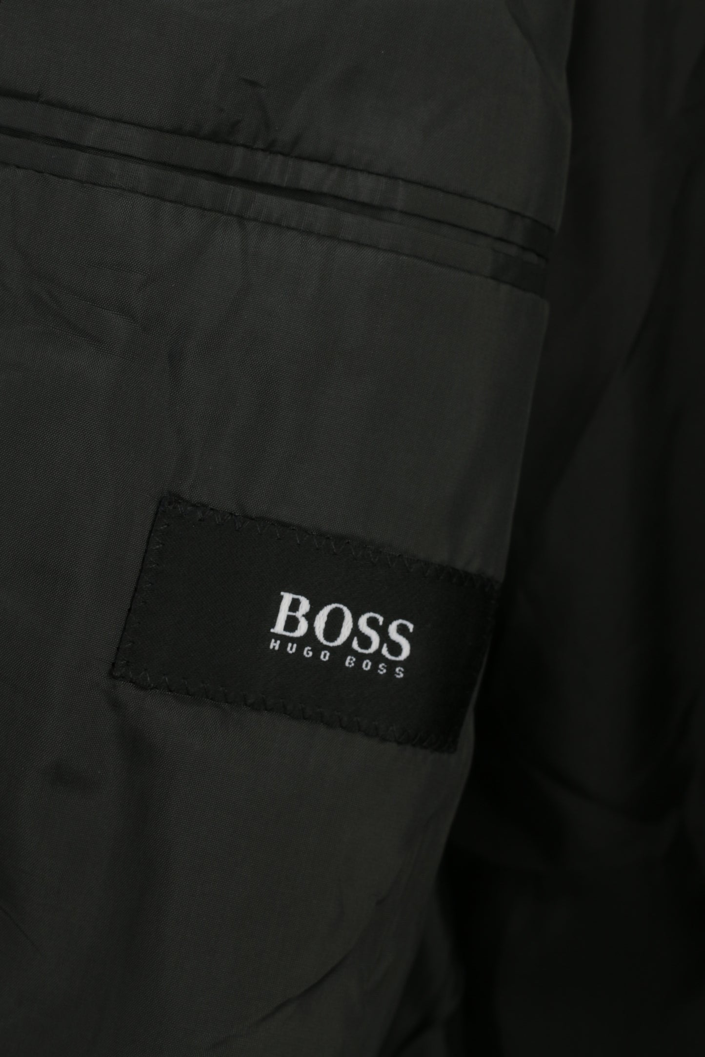 Hugo Boss Uomo 48 58 Blazer Giacca monopetto monopetto in lana vintage marrone scuro