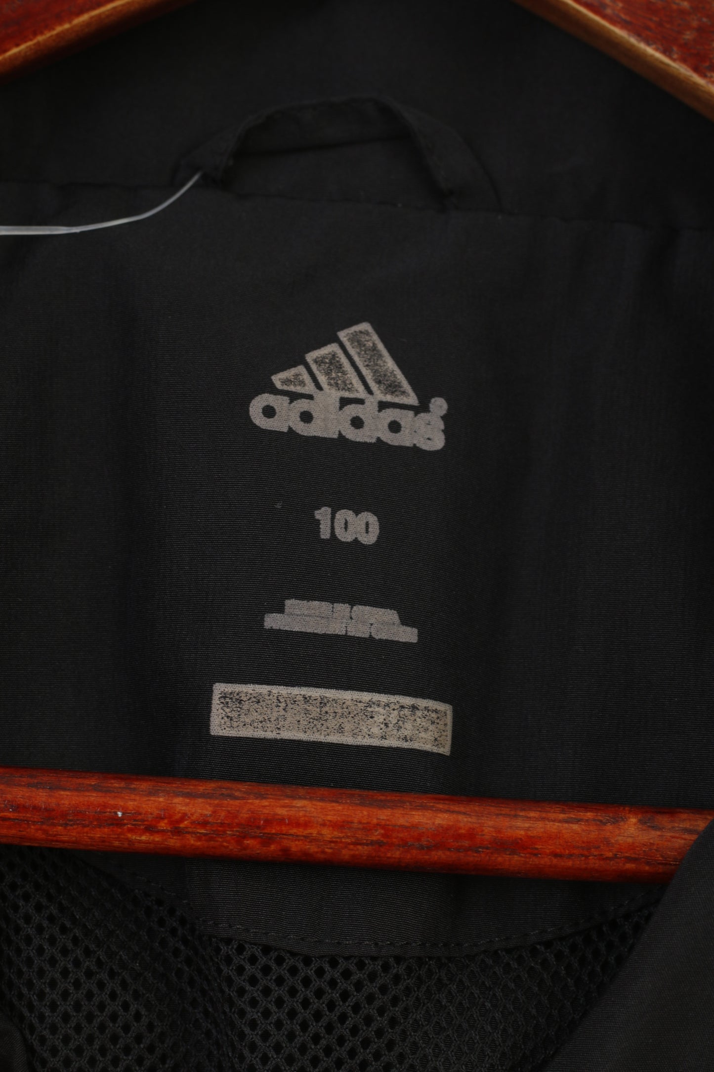 Giacca Adidas 178 da ragazzo leggera nera con cerniera intera Sportswear Clima Cool Vintage Top 