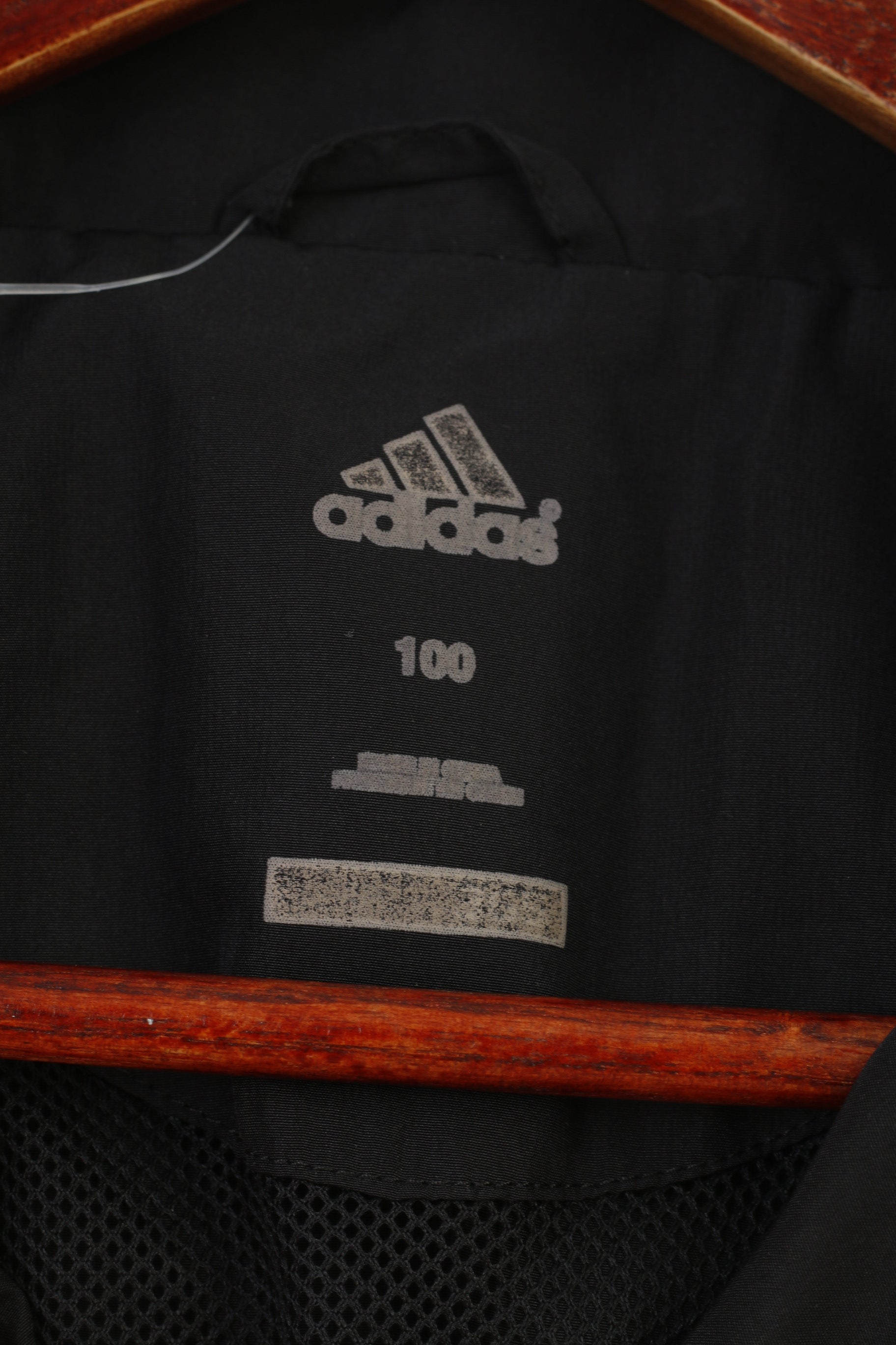 Adidas Garçons 178 Veste Légère Noir Fermeture Éclair Complète Sportswear Clima Cool Vintage Top 