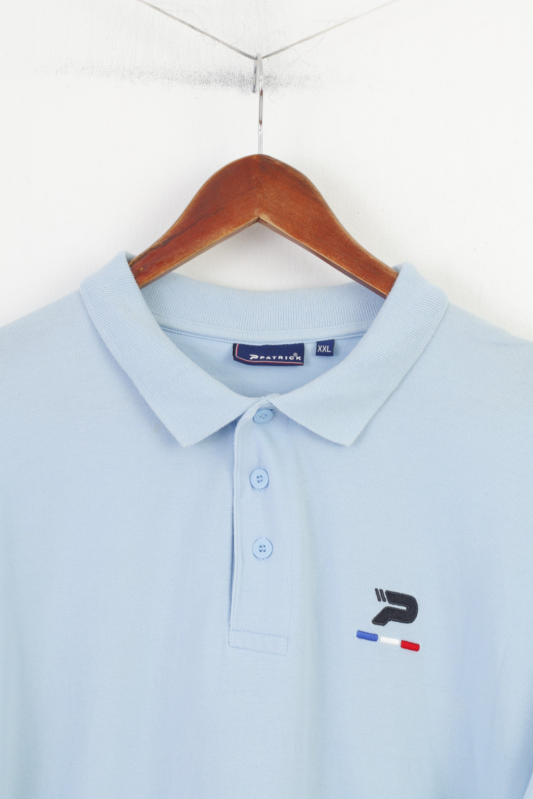 Patrick Men XXL Polo Shirt Blue Cotton Short Sleeve Sport Vintage Top