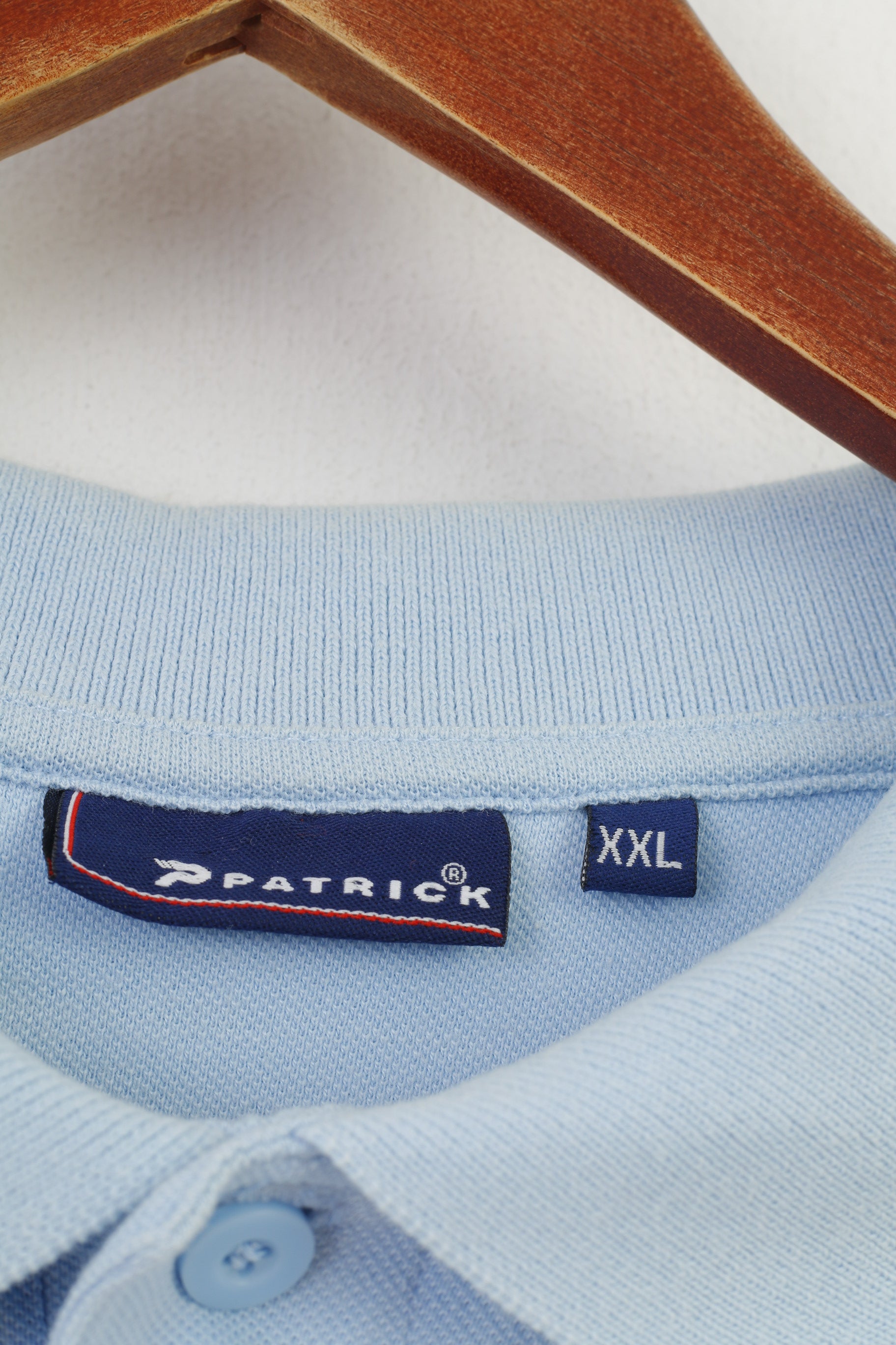 Patrick Men XXL Polo Shirt Blue Cotton Short Sleeve Sport Vintage Top