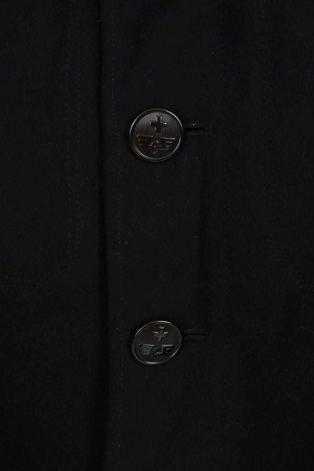 Vintage Men XS Jacket Black Hand Made Fitted  Detailed Buttons Collar Pockets Vintage Top