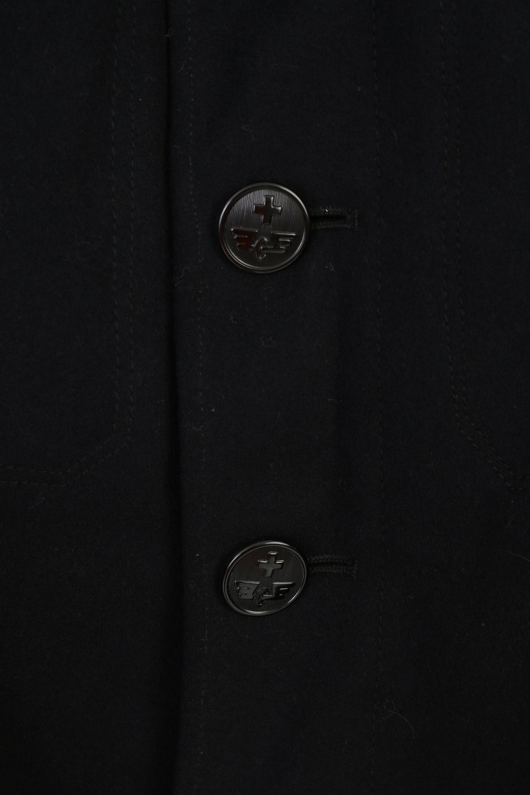 Vintage Men XS Jacket Black Hand Made Fitted  Detailed Buttons Collar Pockets Vintage Top