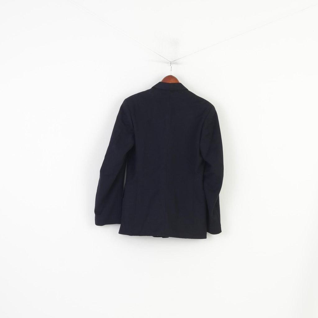 Vintage Men XS Jacket Black Hand Made Fitted  Detailed Buttons Collar Pockets Vintage Top