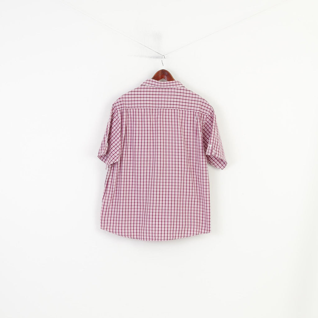 James Pringle Chemise décontractée pour homme XL Blanc à manches courtes en coton vintage à carreaux