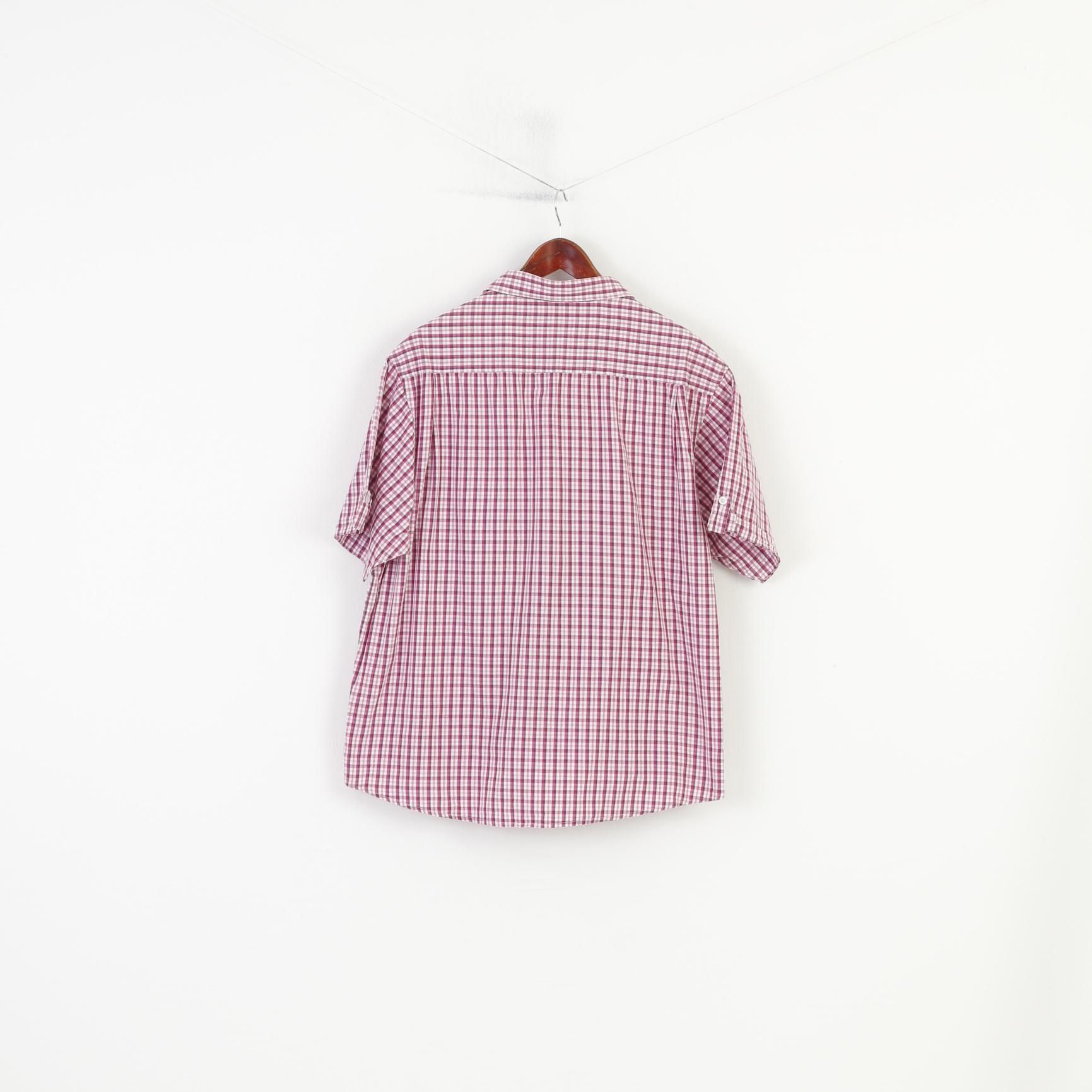 James Pringle Chemise décontractée pour homme XL Blanc à manches courtes en coton vintage à carreaux