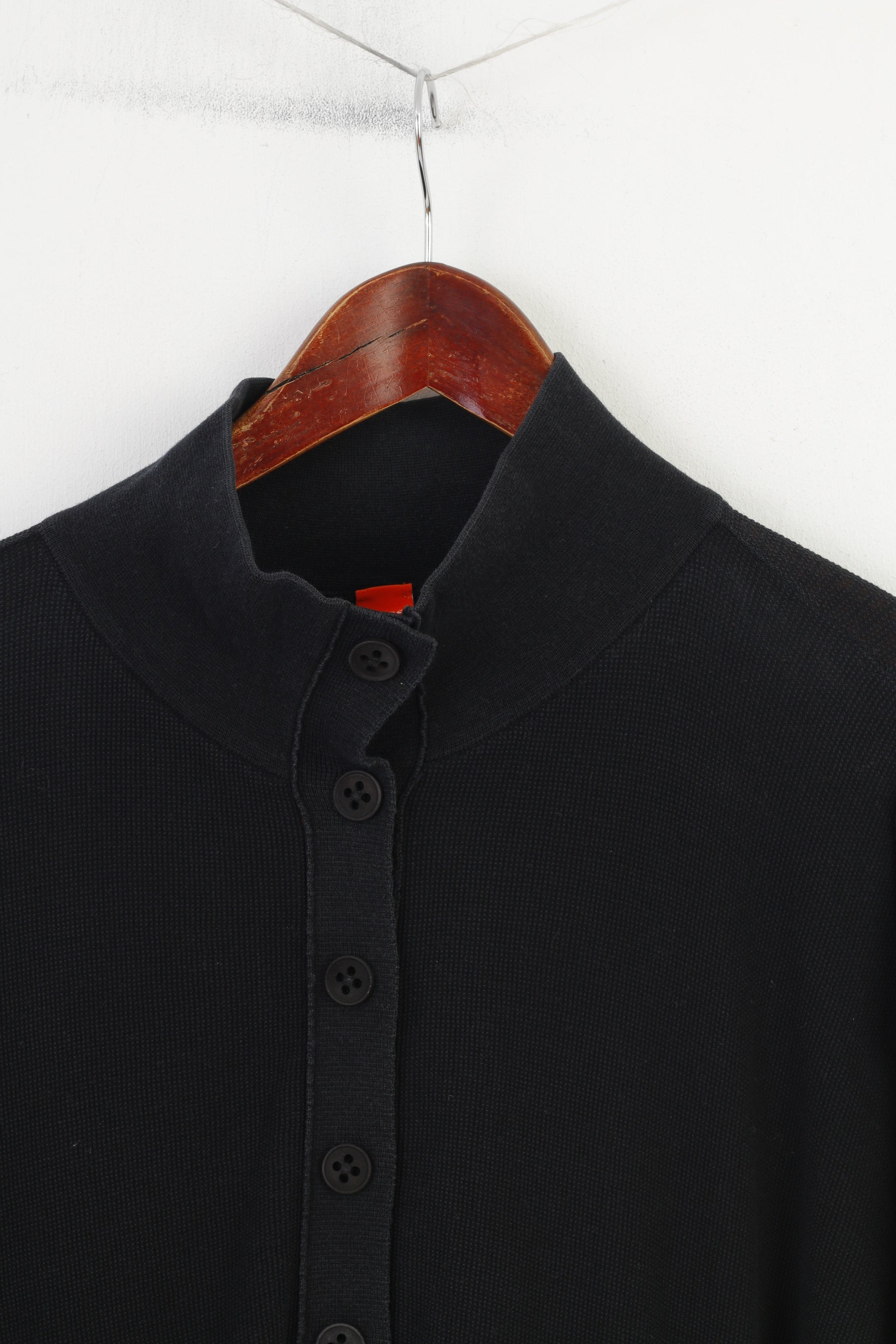 Hugo Boss Women XS Jumper Black Vtg Bottoms Cotton Classic Sweater Top