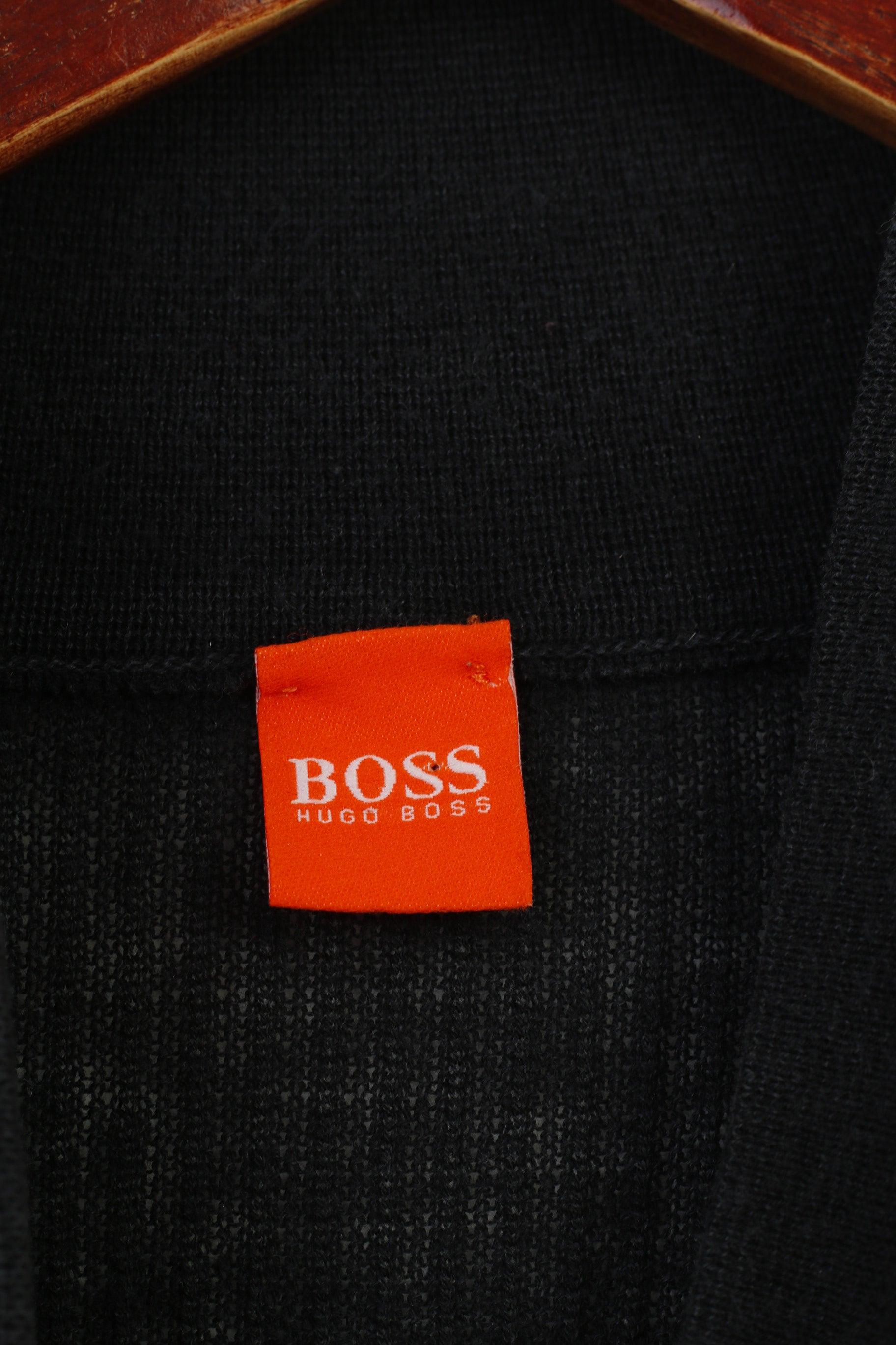 Hugo Boss Women XS Jumper Black Vtg Bottoms Cotton Classic Sweater Top