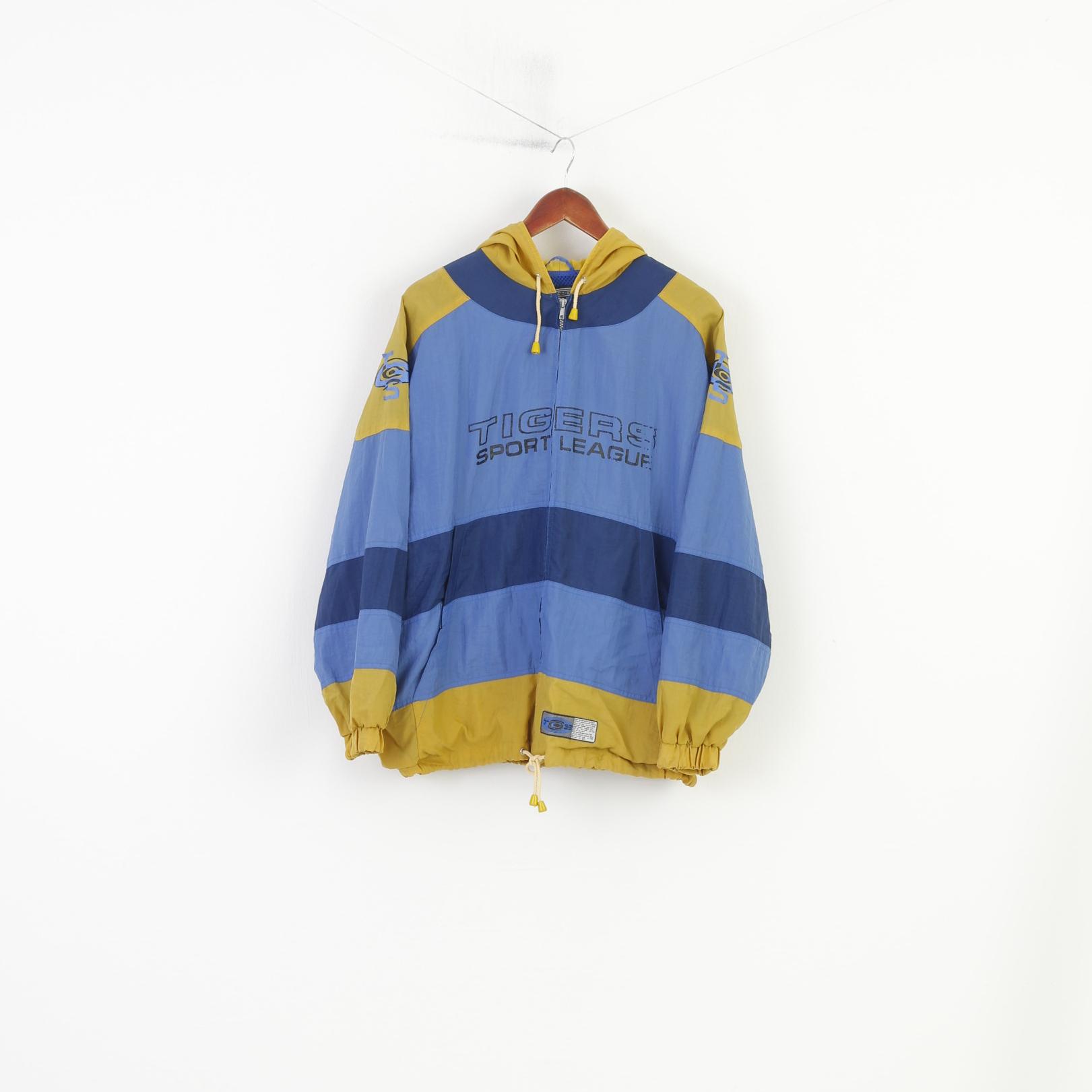 Outdoor Tigers Garments Boys 176 Jacket Nylon Waterproof Hood Blue Vintage Top