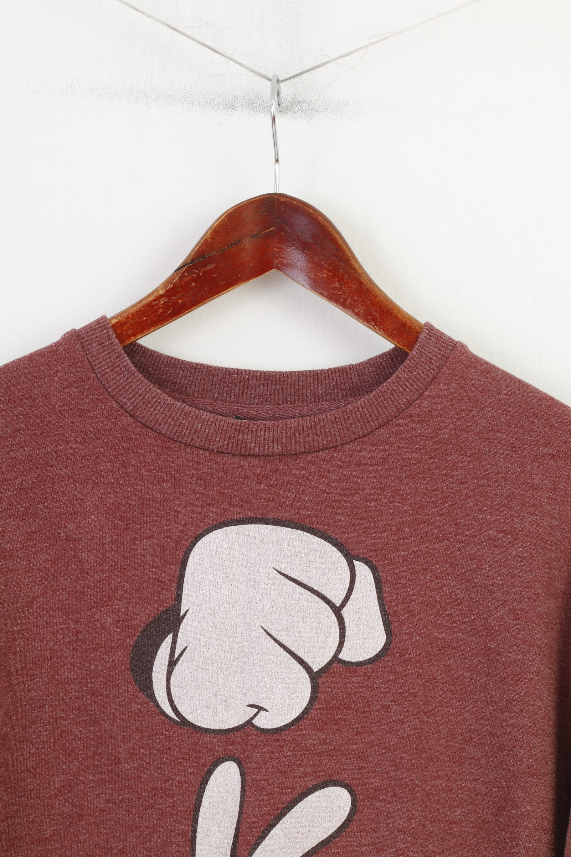 Cedar Wood State Men M Sweatshirt Jumper Maroon Crew Neck Coton Disney vintage Top 