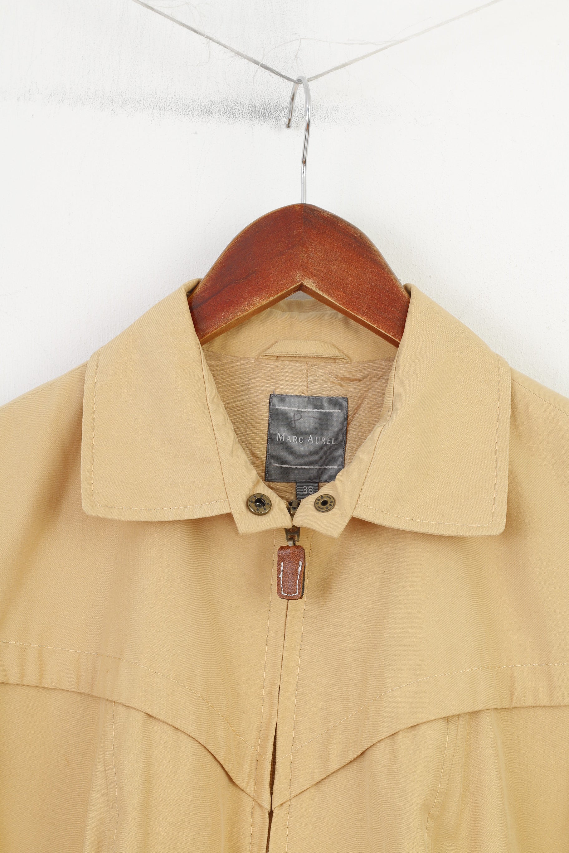 Marc Aurel Women 38 S Jacket Lightweight Caffe Beige  Zip Up Cotton Top