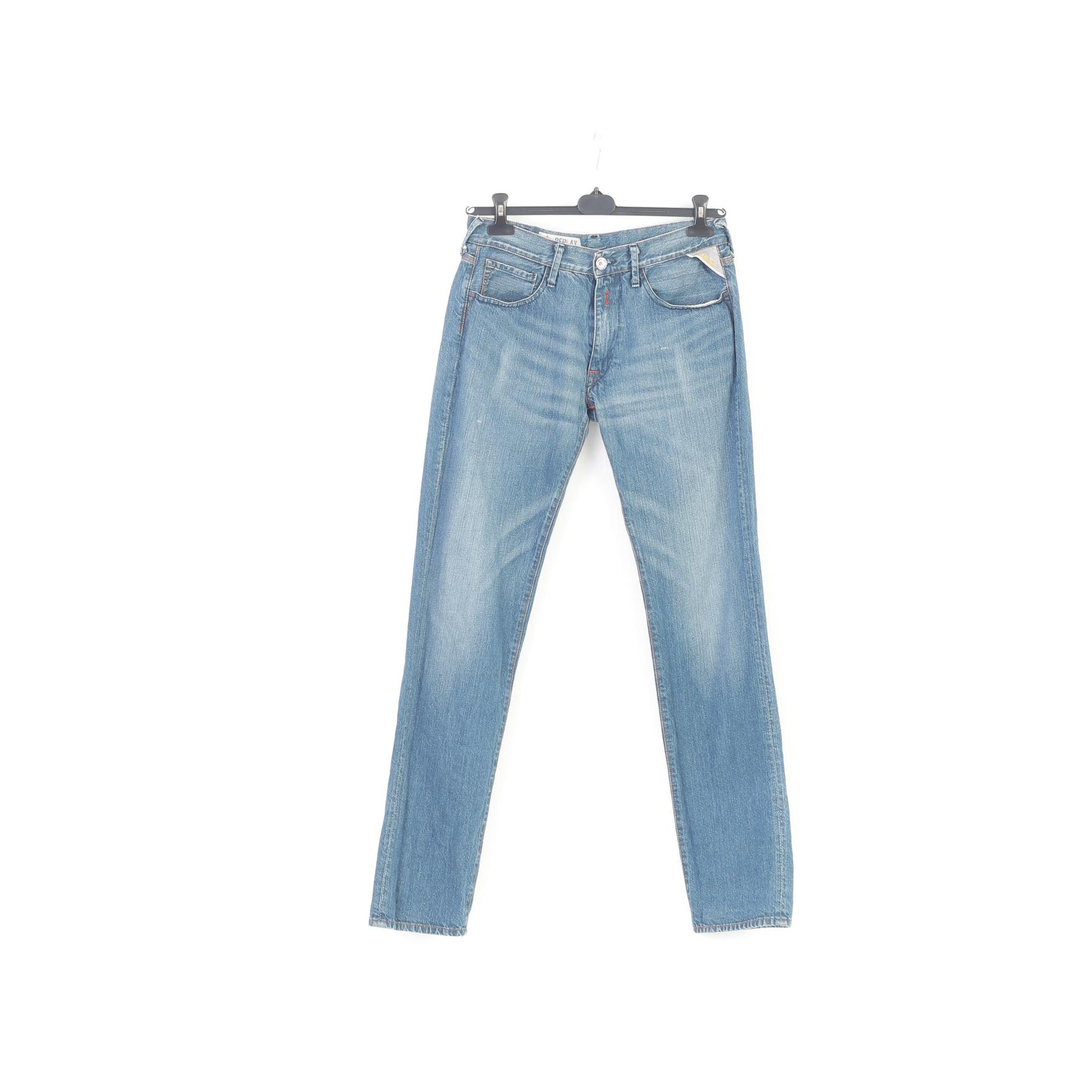 Replay Men 33 34 Trousers Cotton Navy Blue Jeans Top Rich text editor