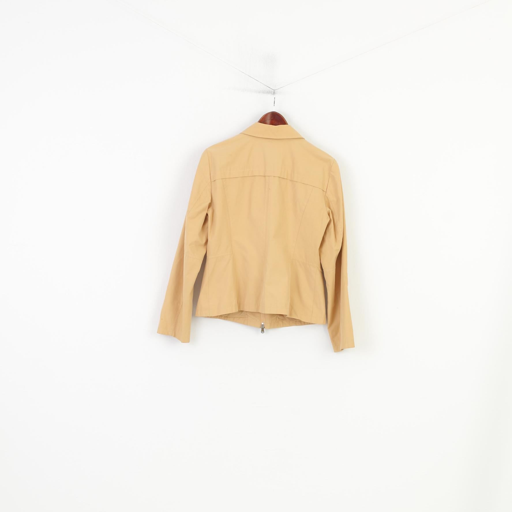 Marc Aurel Femmes 38 S Veste Légère Caffe Beige Zip Up Cotton Top 