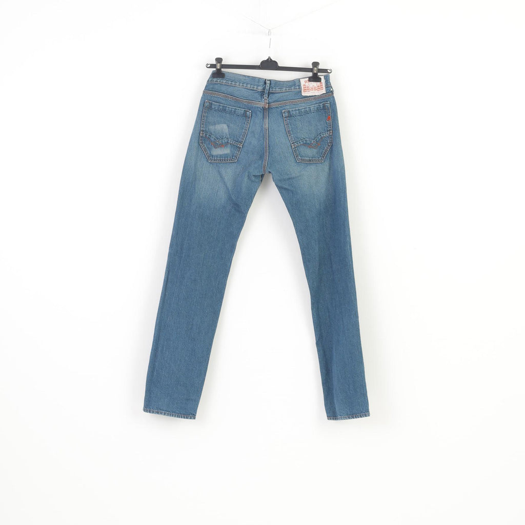 Replay Men 33 Trousers Blue Cotton Denim Skinny Vintage Pants