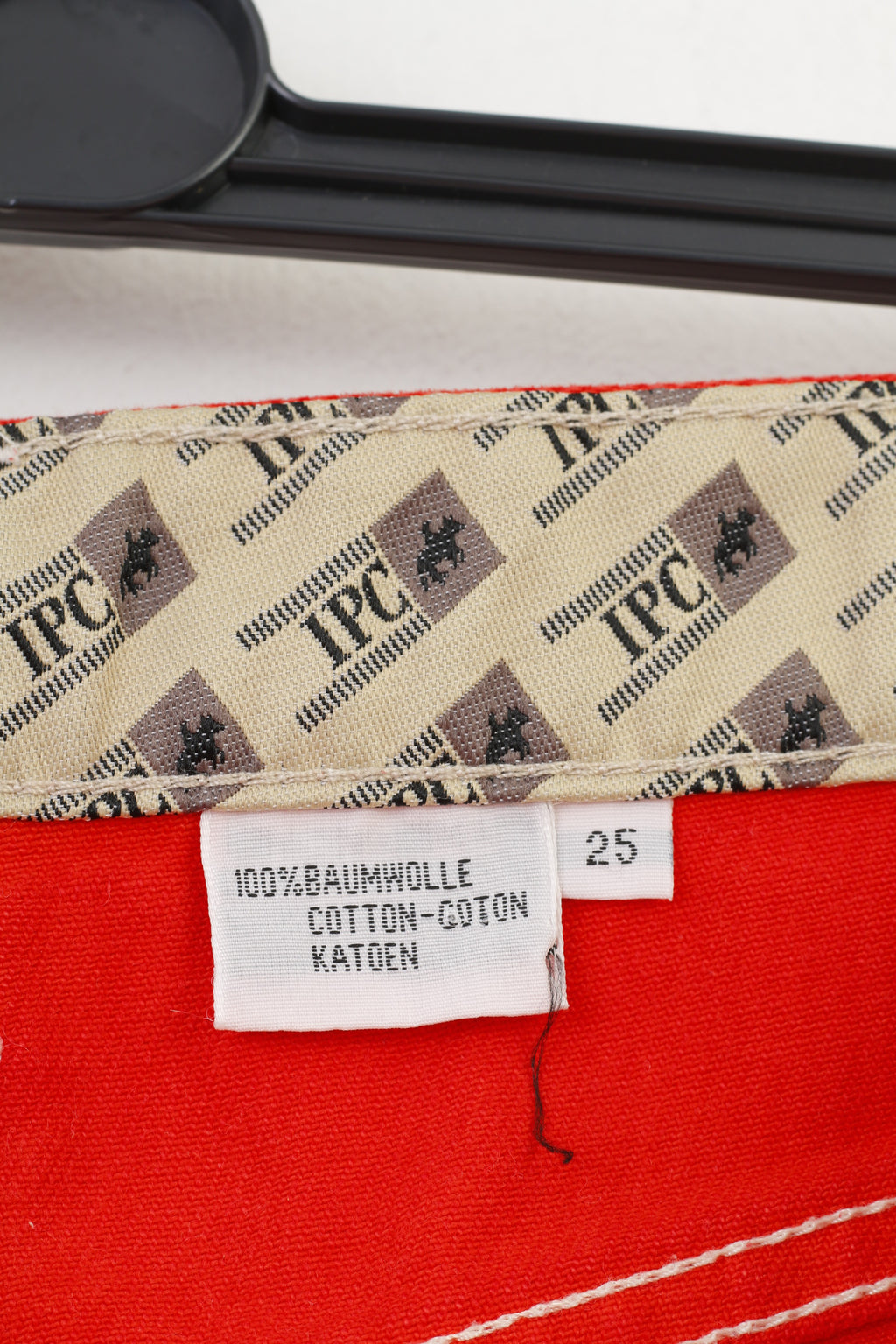 IPC Men 25 Pantalon Rouge Coton Taille Haute Jeans Top