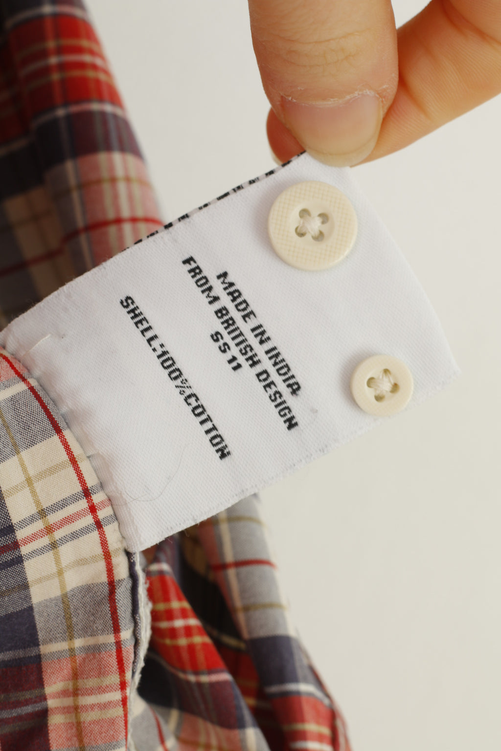 Superdry Men M S Casual Shirt Checkered Red Cotton Vintage Long Sleeve Top