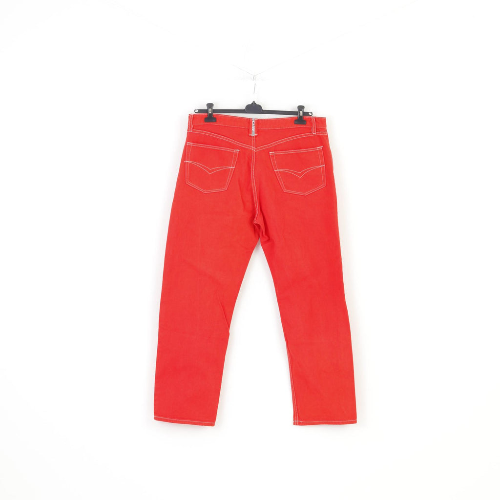 IPC Men 25 Pantalon Rouge Coton Taille Haute Jeans Top