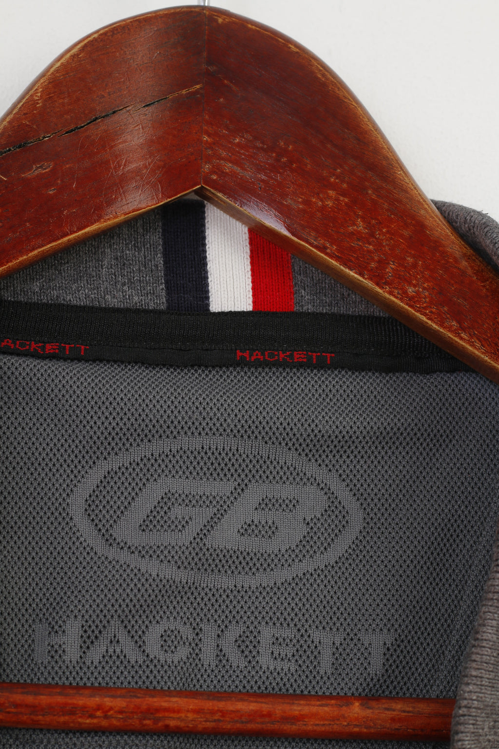 Polo Hackett da uomo XXL grigia a maniche lunghe in cotone Aston Martin Racing V8 GTE con colletto