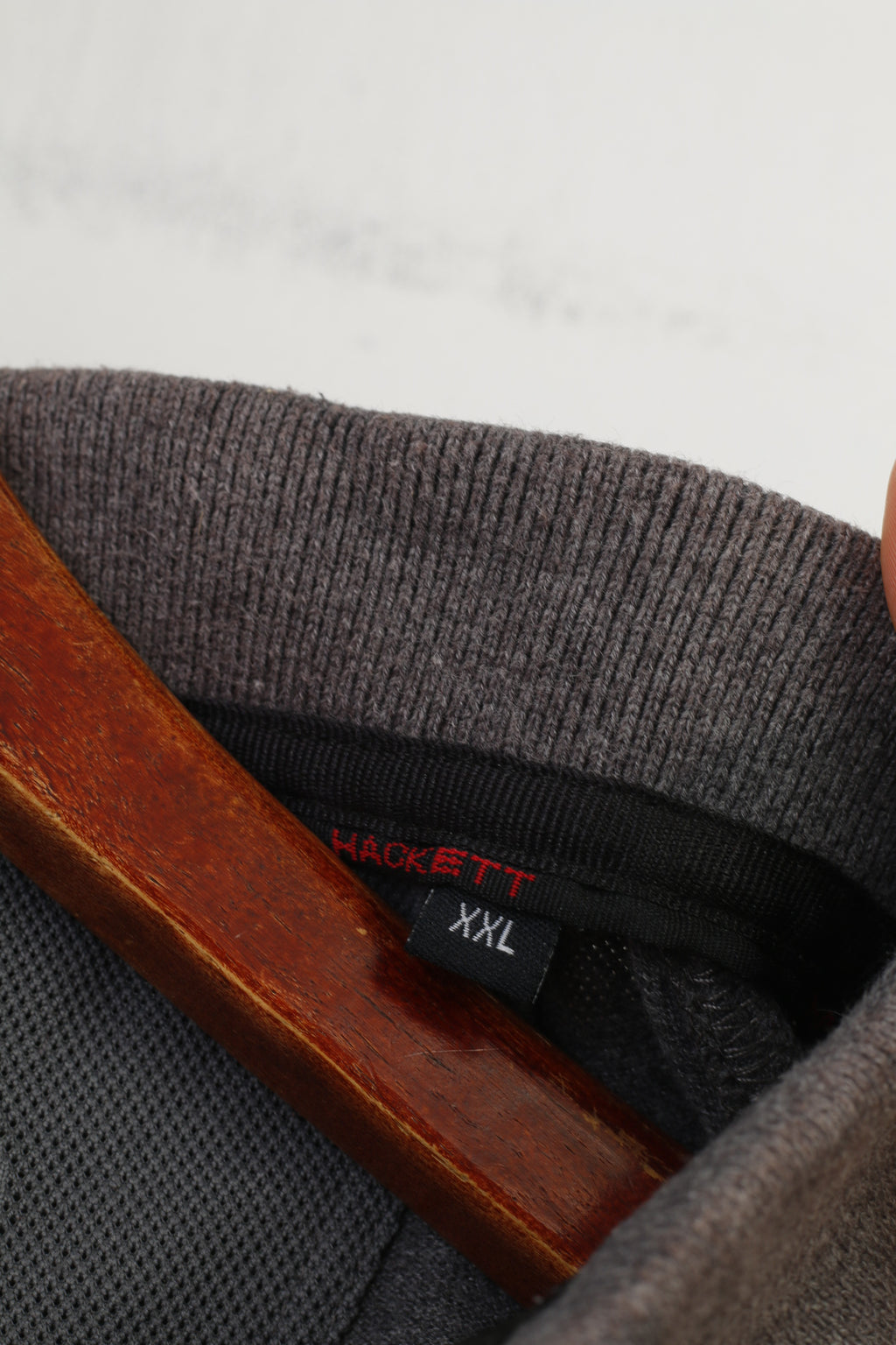 Polo Hackett da uomo XXL grigia a maniche lunghe in cotone Aston Martin Racing V8 GTE con colletto