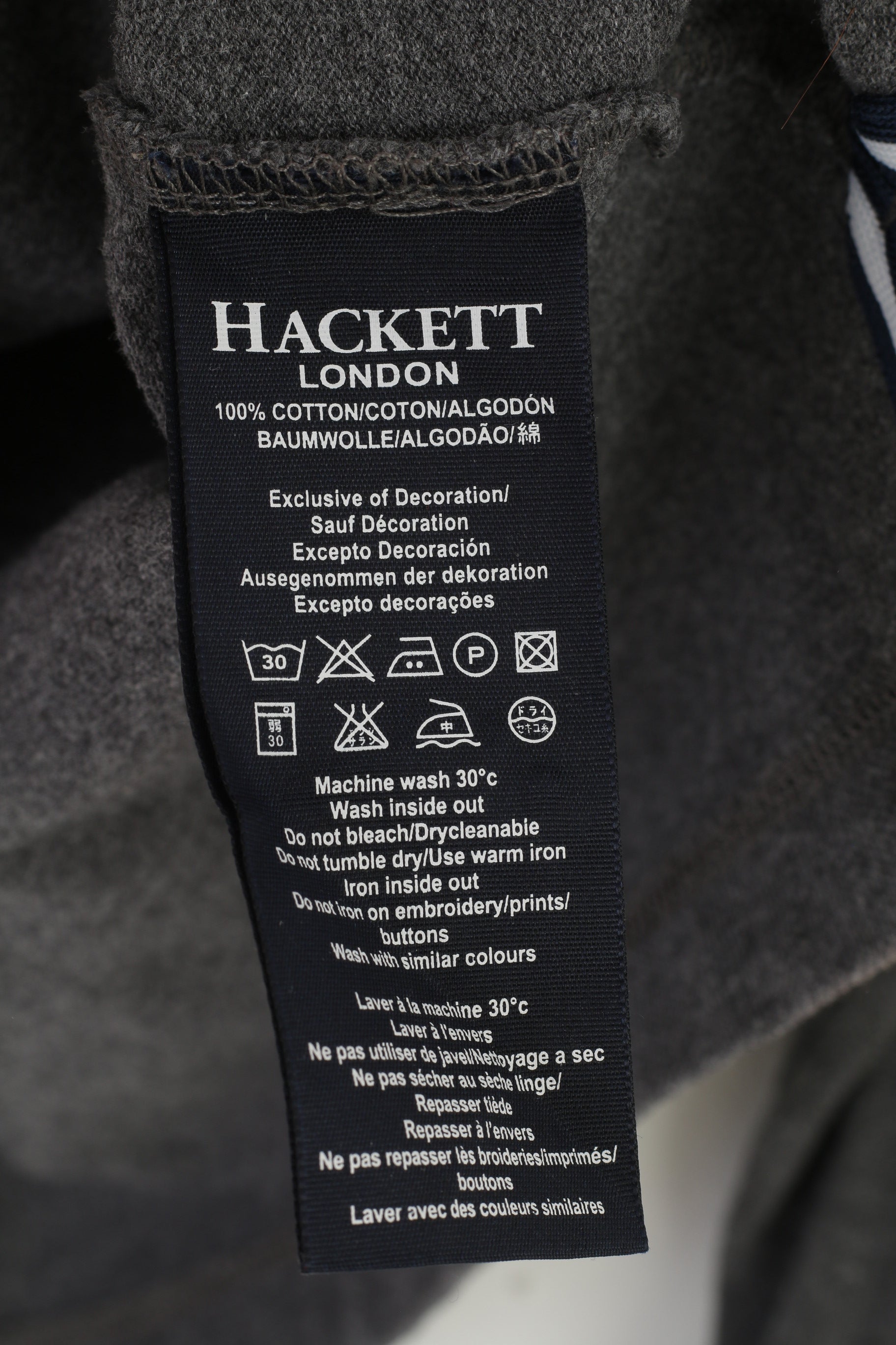 Polo Hackett da uomo XXL grigia a maniche lunghe in cotone Aston Martin Racing V8 GTE con colletto