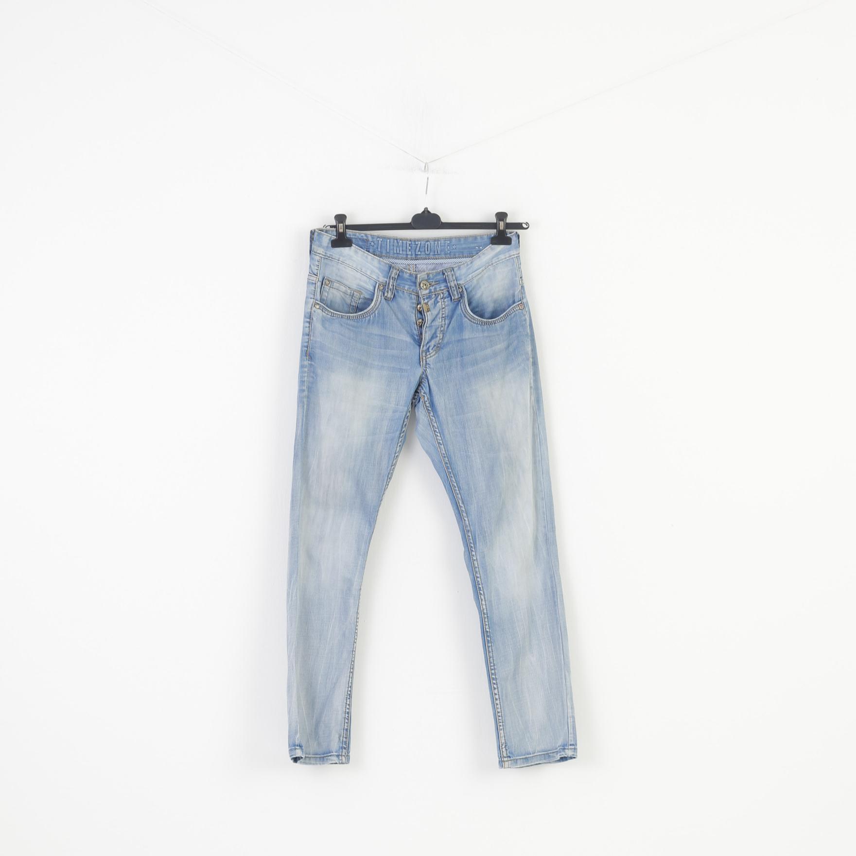  Timezone Men 31 30 Trousers Blue Cotton Buttons Casual Jeans  Washed Look  Pants Style Coast Top 