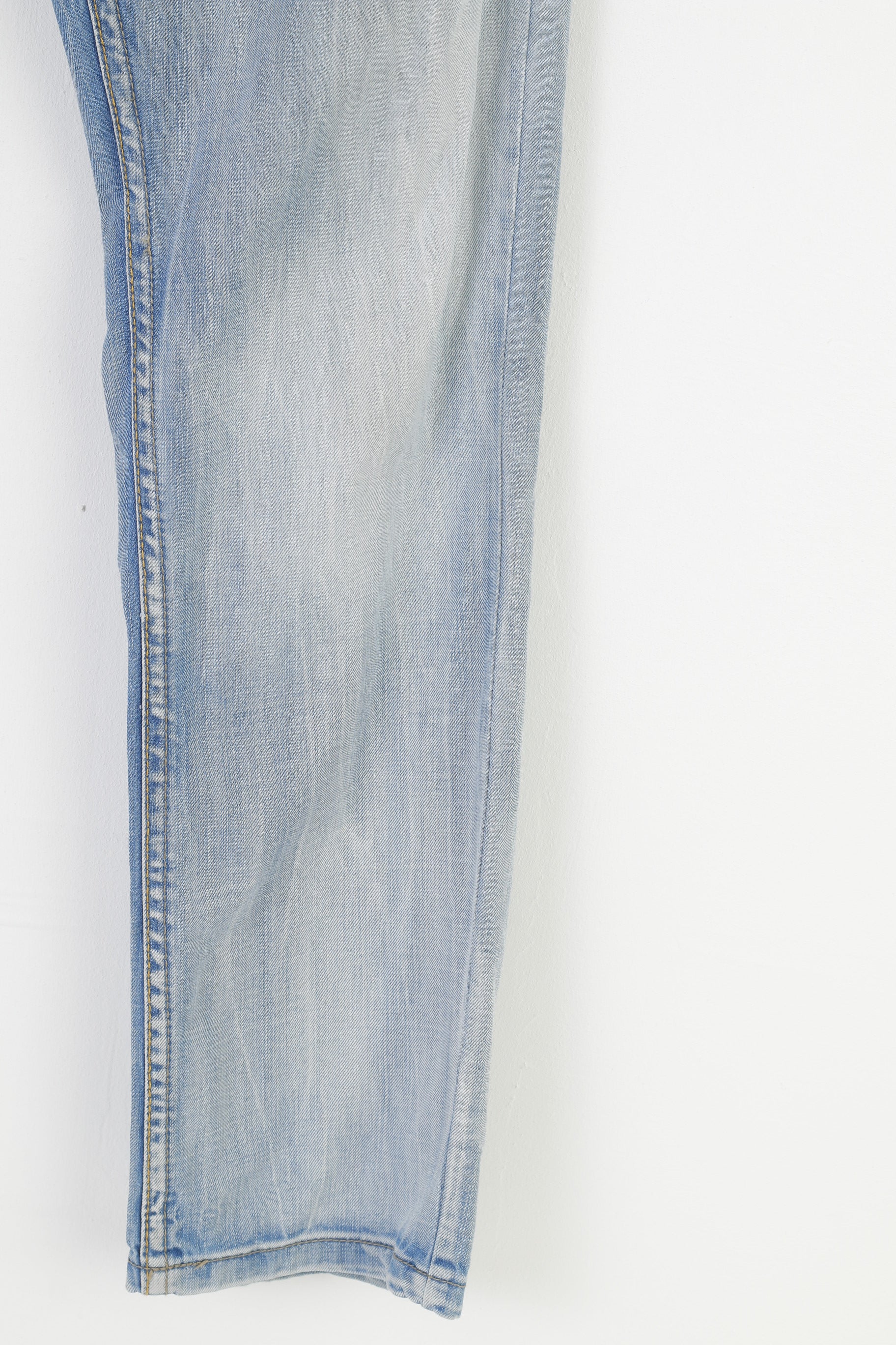 Timezone Hommes 31 30 Pantalon Bleu Coton Boutons Jeans Décontractés Look Délavé Pantalon Style Coast Top