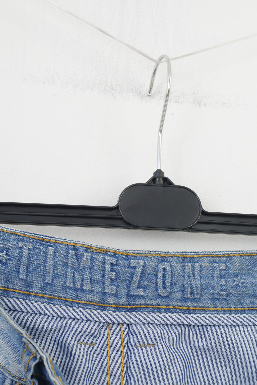 Timezone Hommes 31 30 Pantalon Bleu Coton Boutons Jeans Décontractés Look Délavé Pantalon Style Coast Top