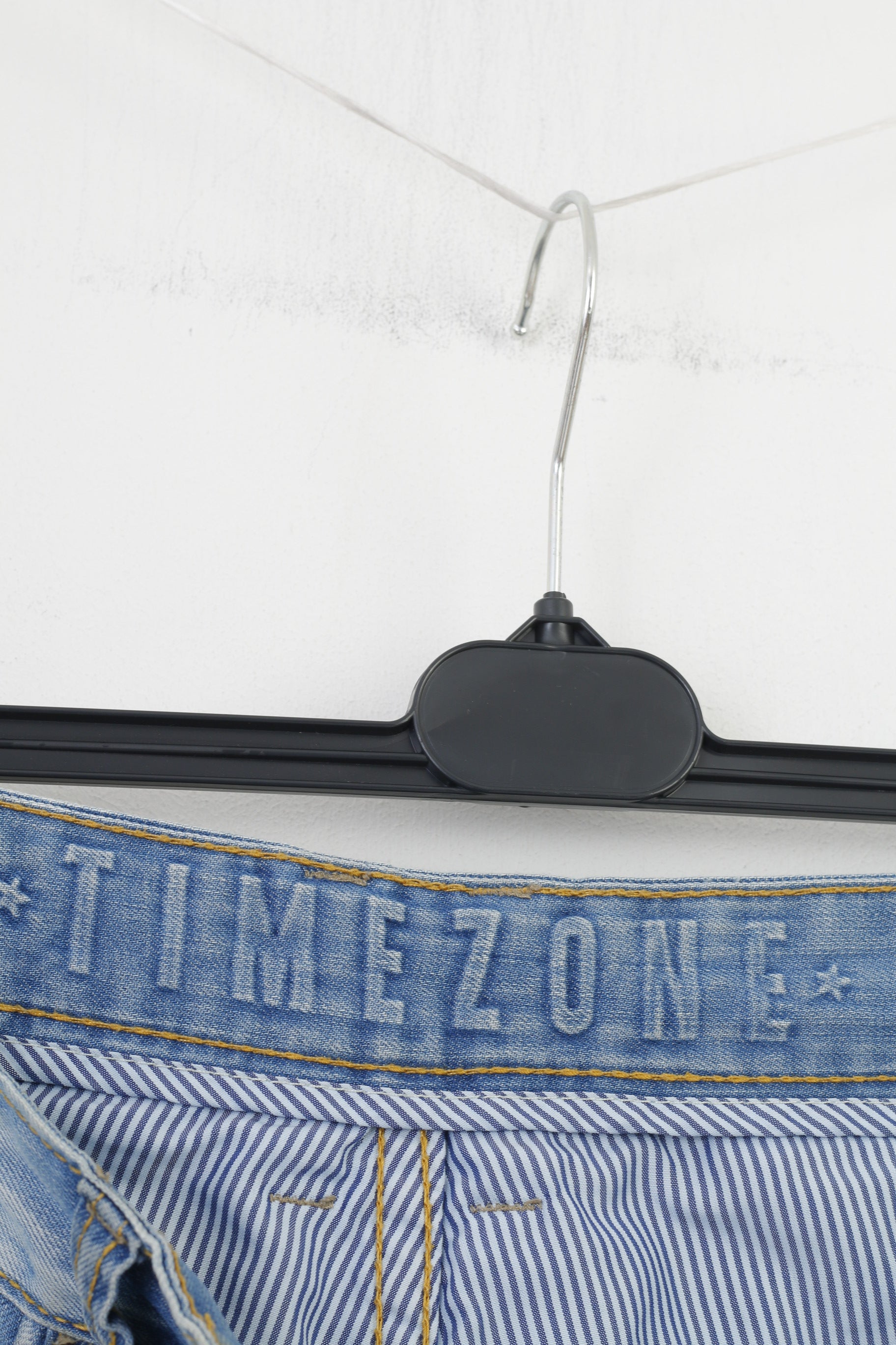 Timezone Hommes 31 30 Pantalon Bleu Coton Boutons Jeans Décontractés Look Délavé Pantalon Style Coast Top