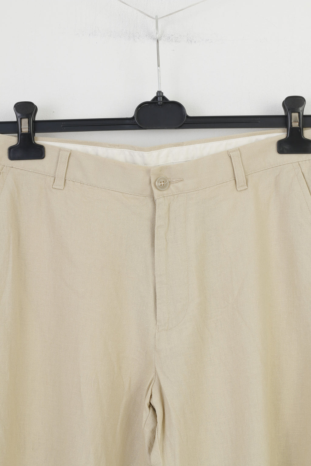 Marks&Spencer Woman 81cm 74cm Trousers Linen Cream Tailoring Elegant High Waist Top