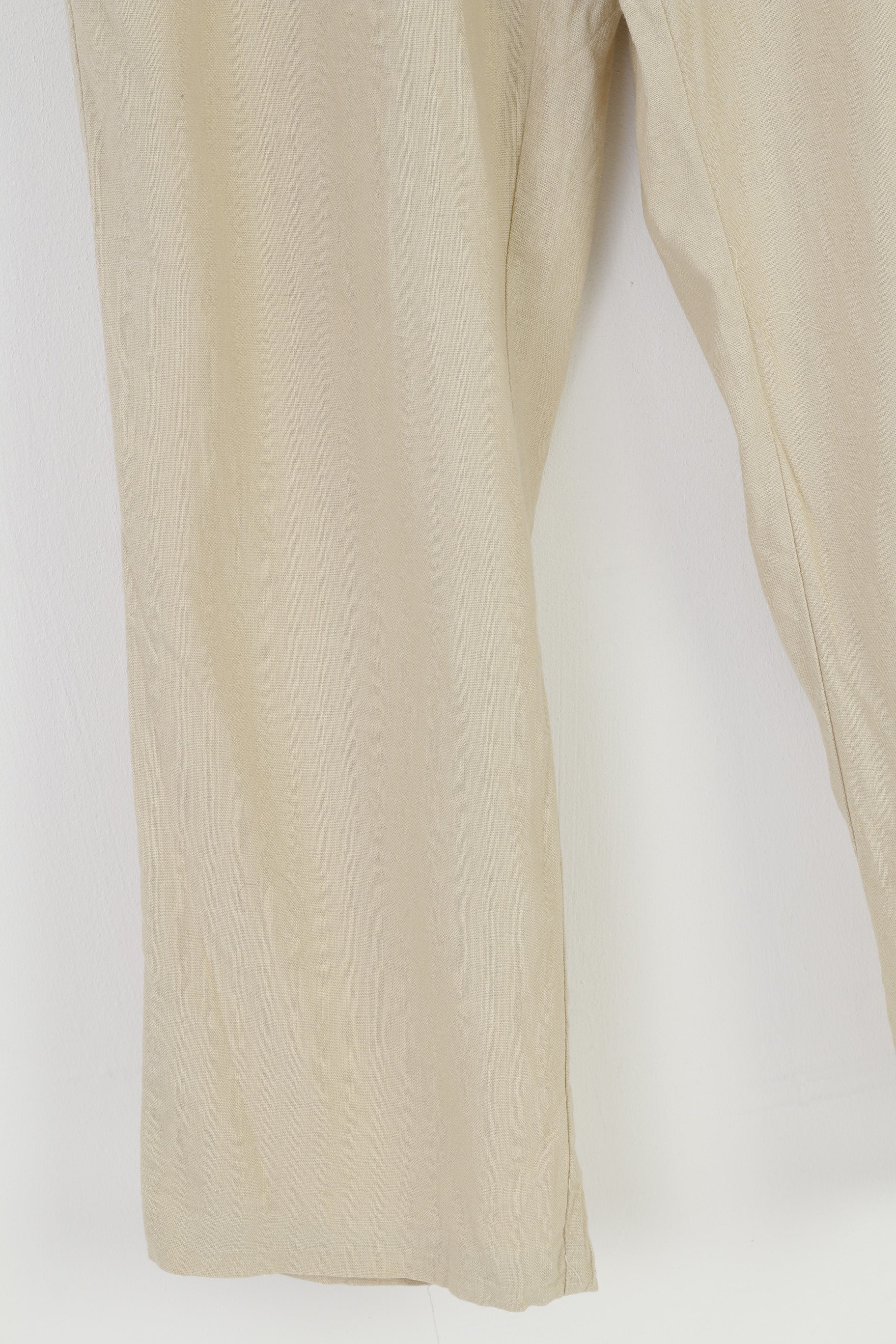 Marks&Spencer Woman 81cm 74cm Trousers Linen Cream Tailoring Elegant High Waist Top