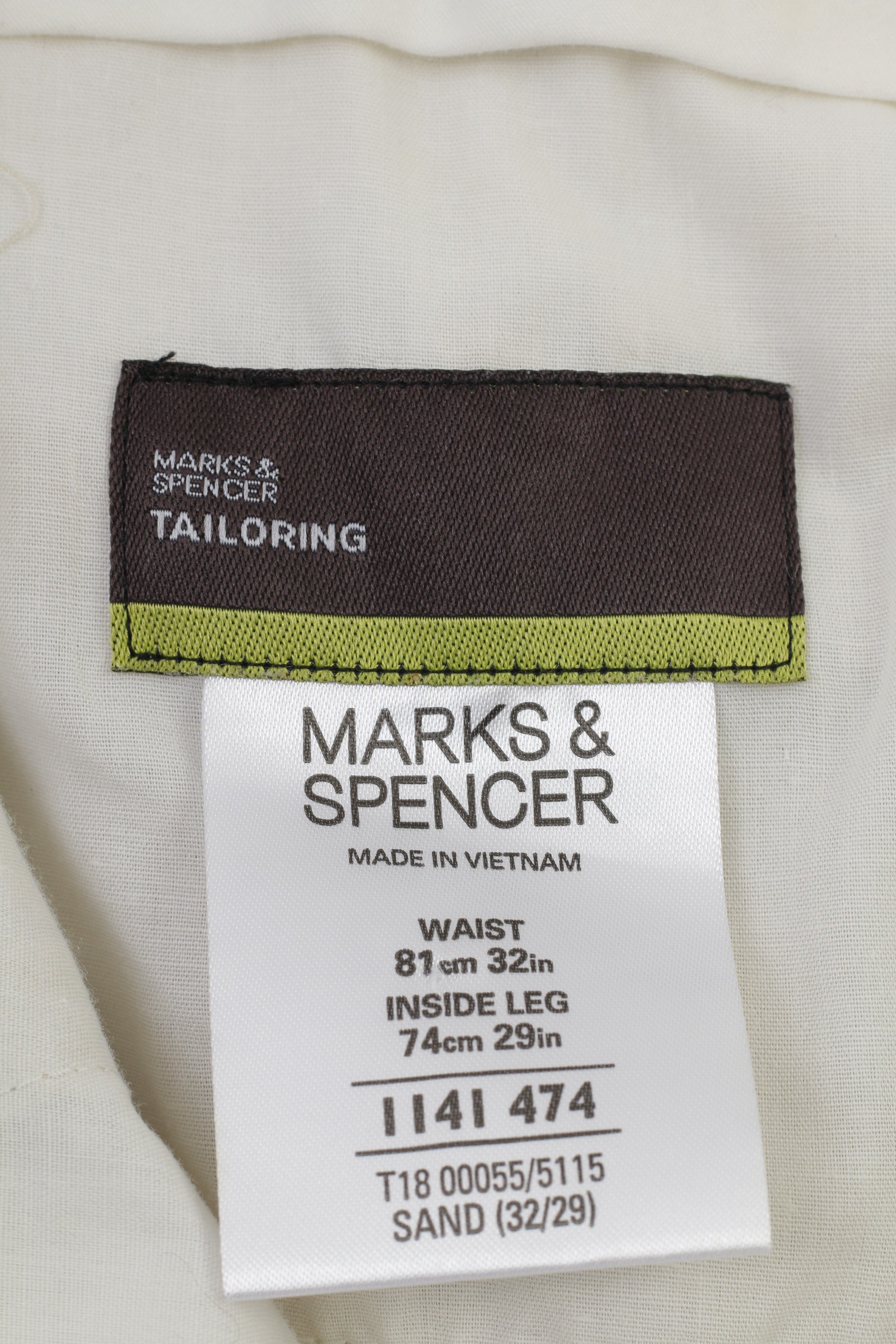 Marks&Spencer Woman 81cm 74cm Trousers Linen Cream Tailoring Elegant High Waist Top